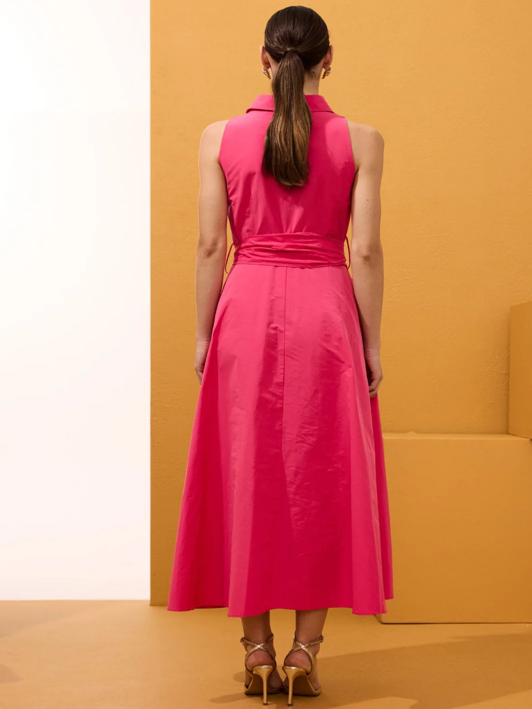 Arggido Midi Dress In Fuschia 49638 - Image 3