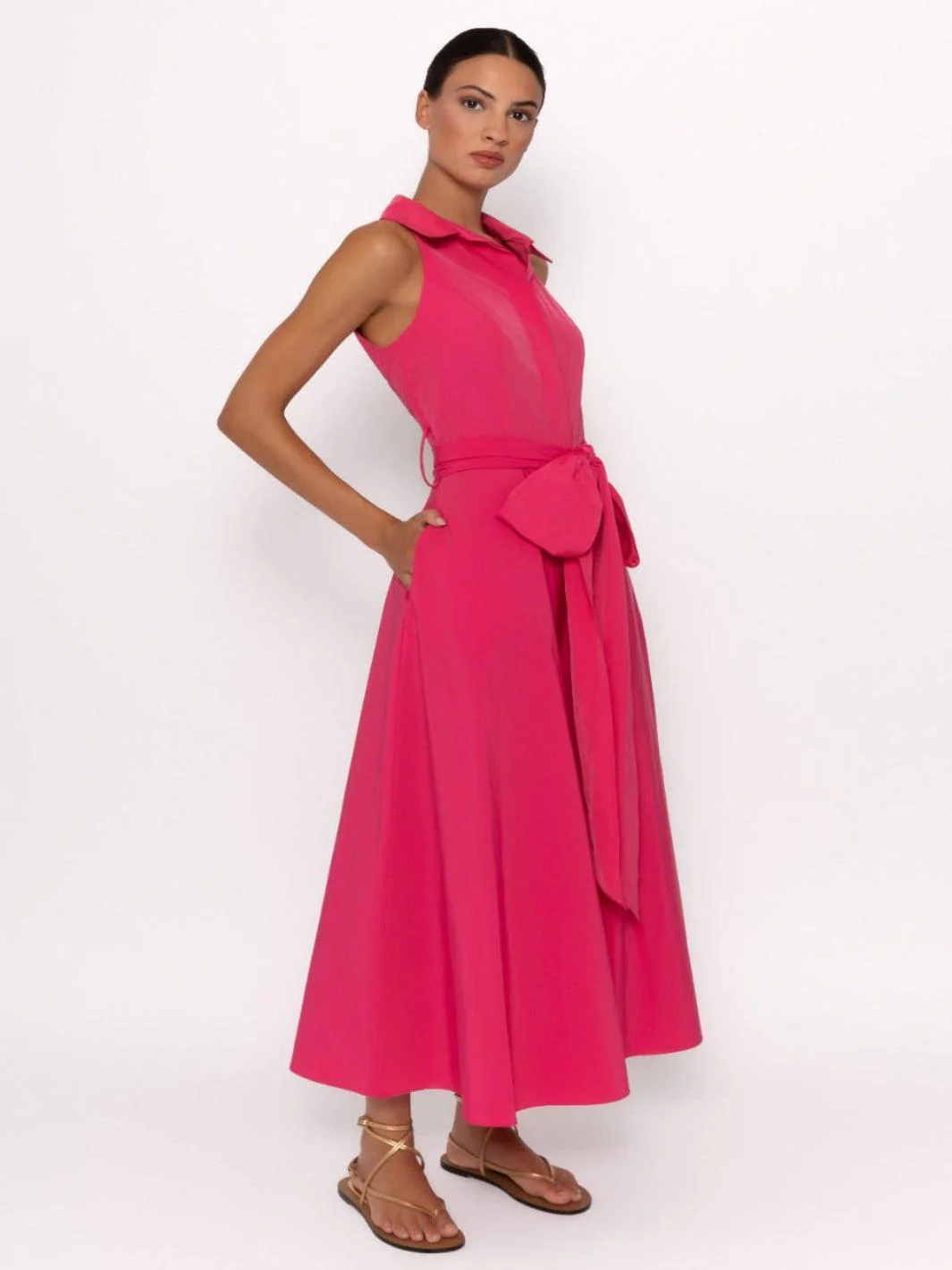 Arggido Midi Dress In Fuschia 49638 - Image 4