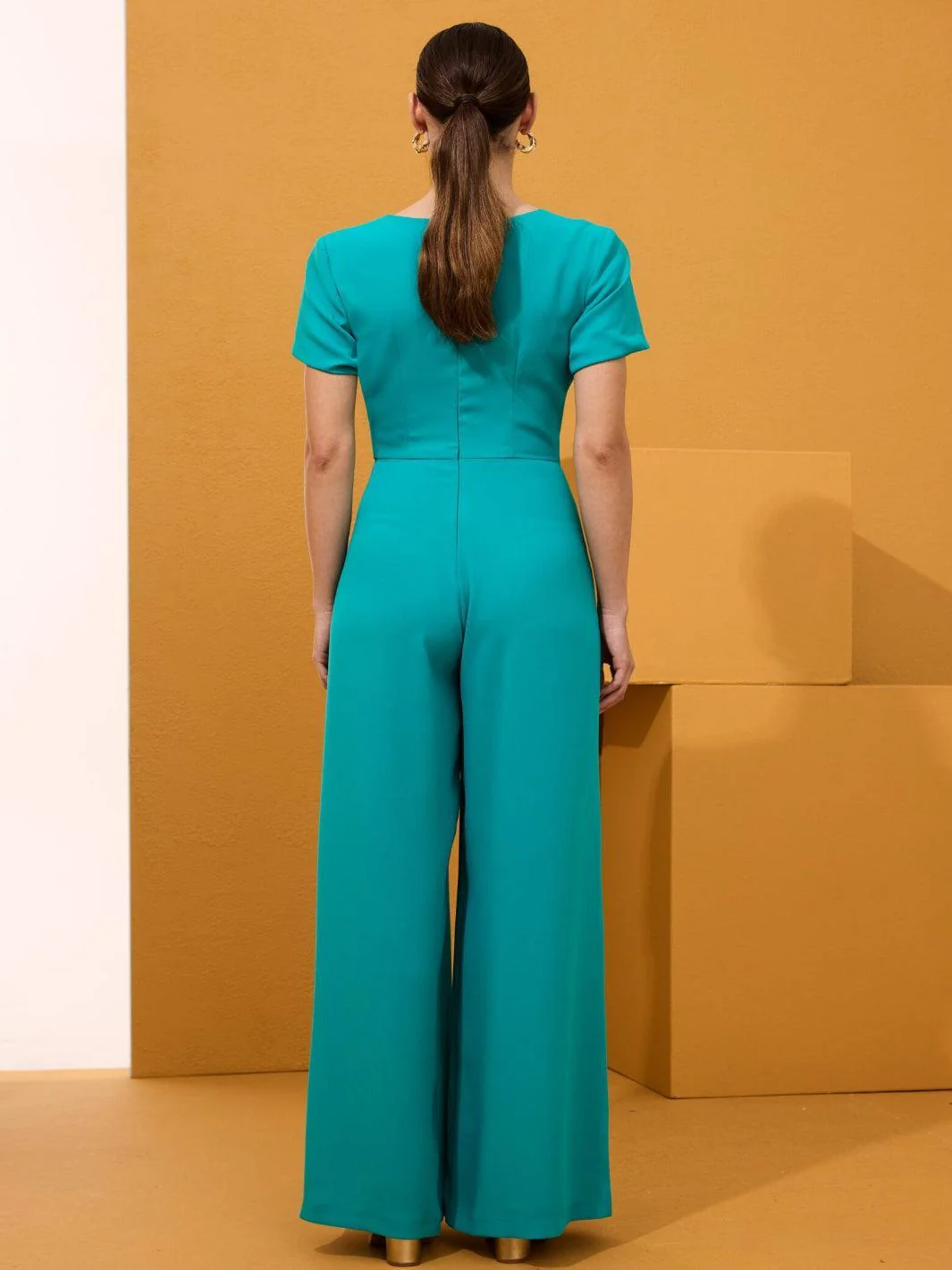 Arggido Wrap Jumpsuit In Turquoise 49619 - Image 3