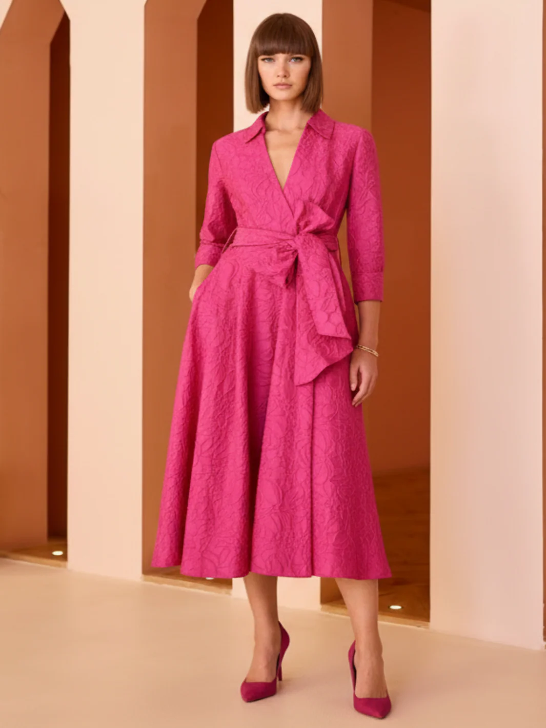 Carla Ruiz Dress 52527 In Fuschia