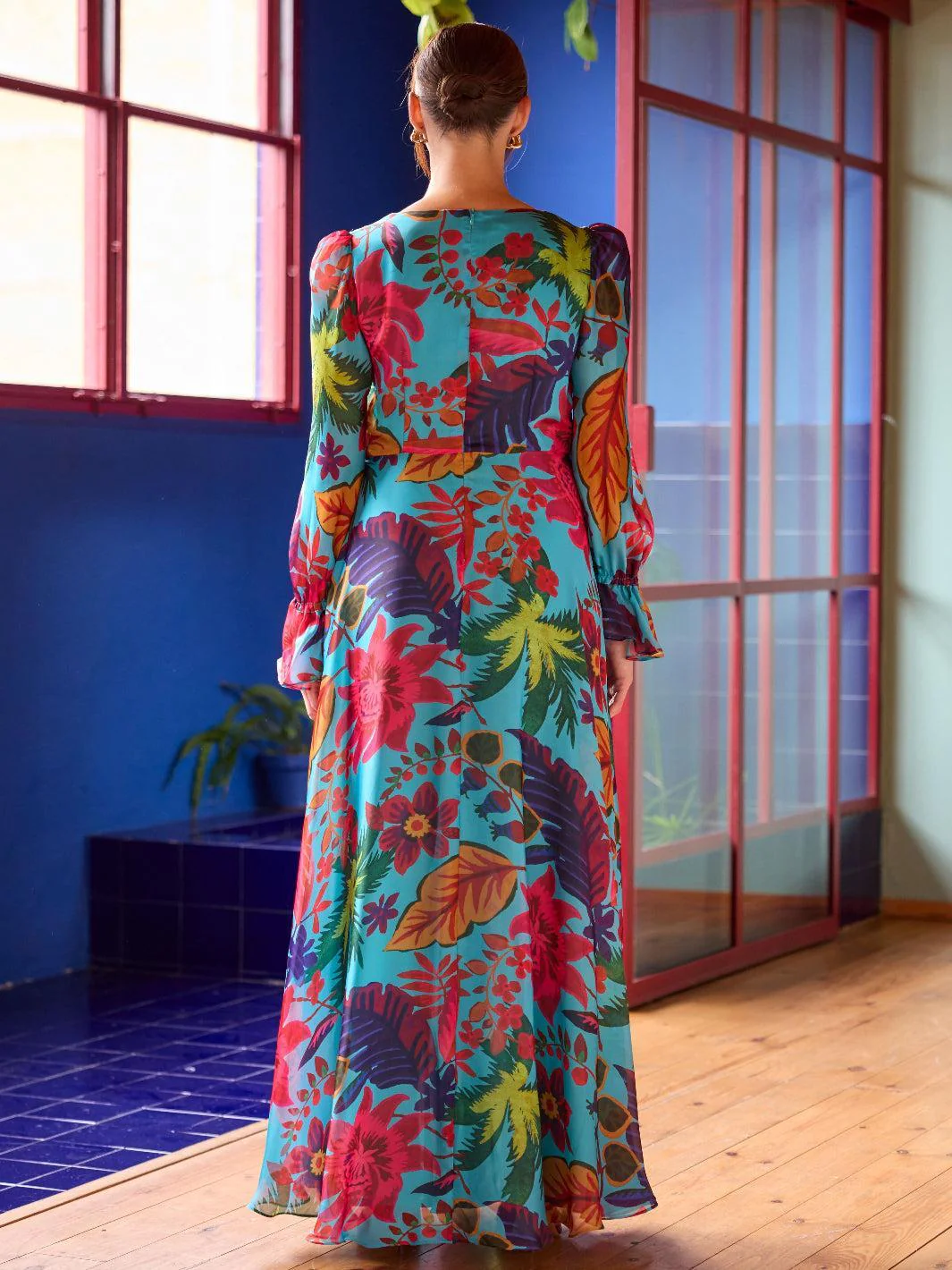 Carla Ruiz Dress 52648 In Turquoise Print - Image 3