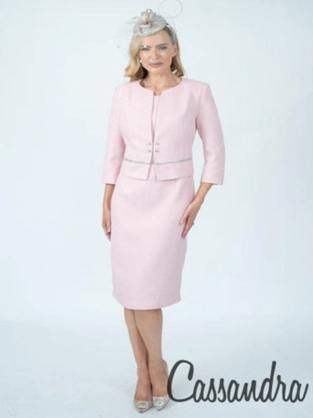 Cassandra Dress & Jacket In Pink C324