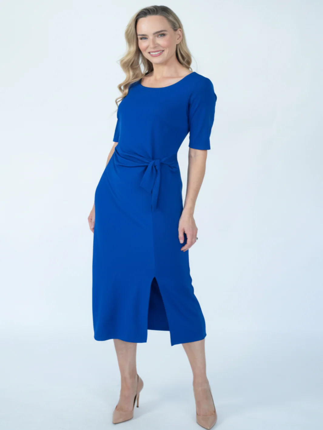 Coco Doll Knit Midi Dress In Blue CDS13