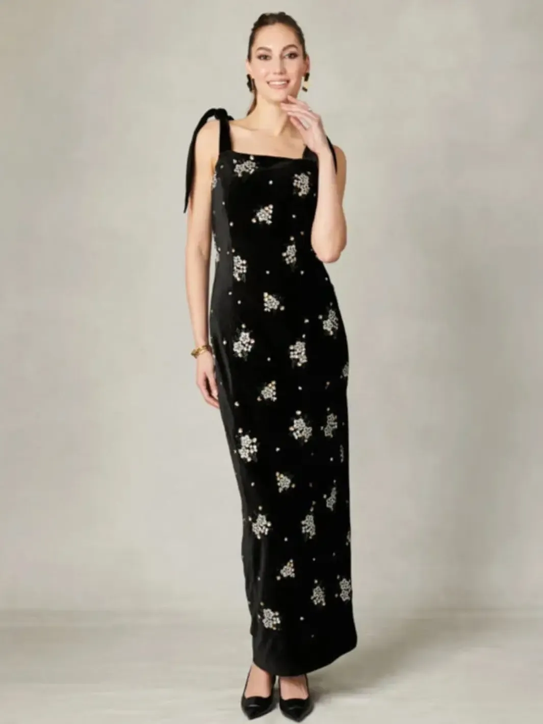 Fee G Camila Maxi Dress In Black 861G/101