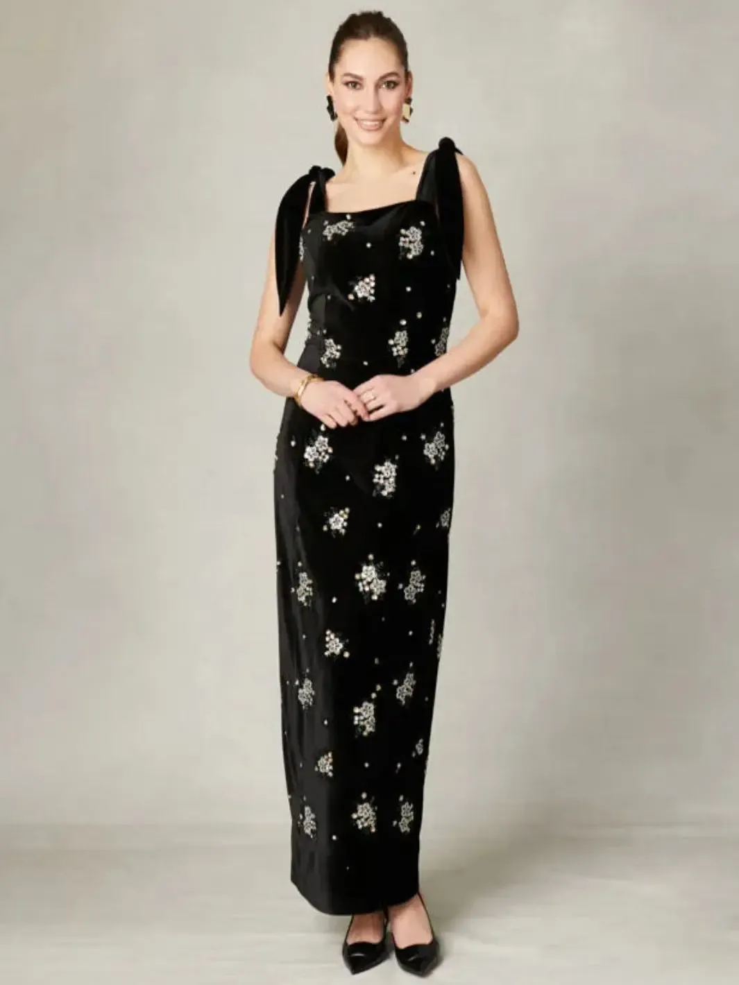 Fee G Camila Maxi Dress In Black 861G/101 - Image 2