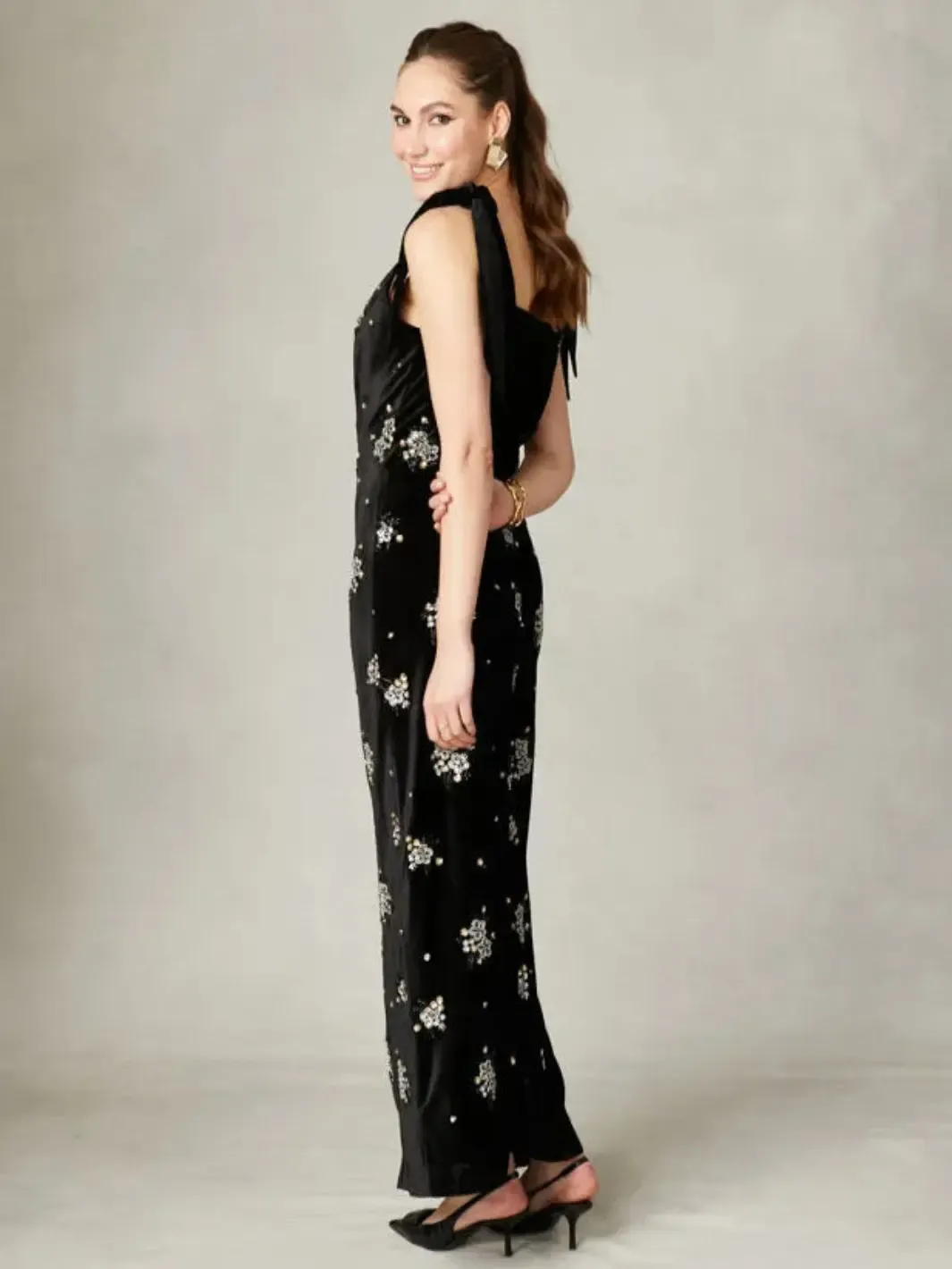 Fee G Camila Maxi Dress In Black 861G/101 - Image 3