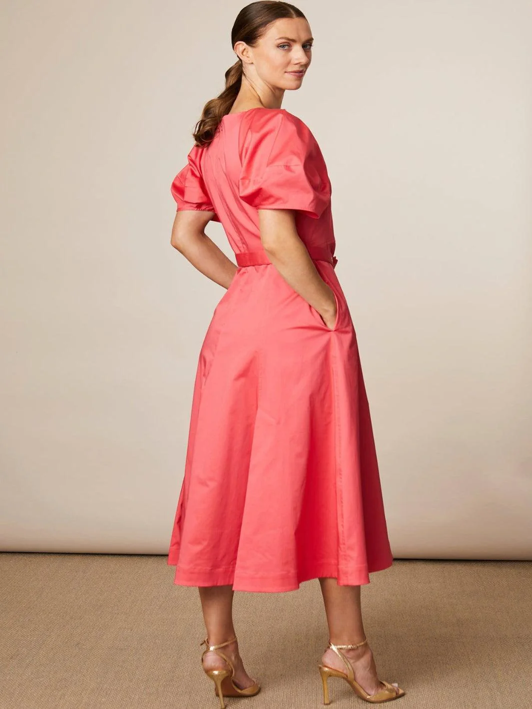 Fee G Lottie Cotton Dress In Watermelon 863B/126 - Image 2