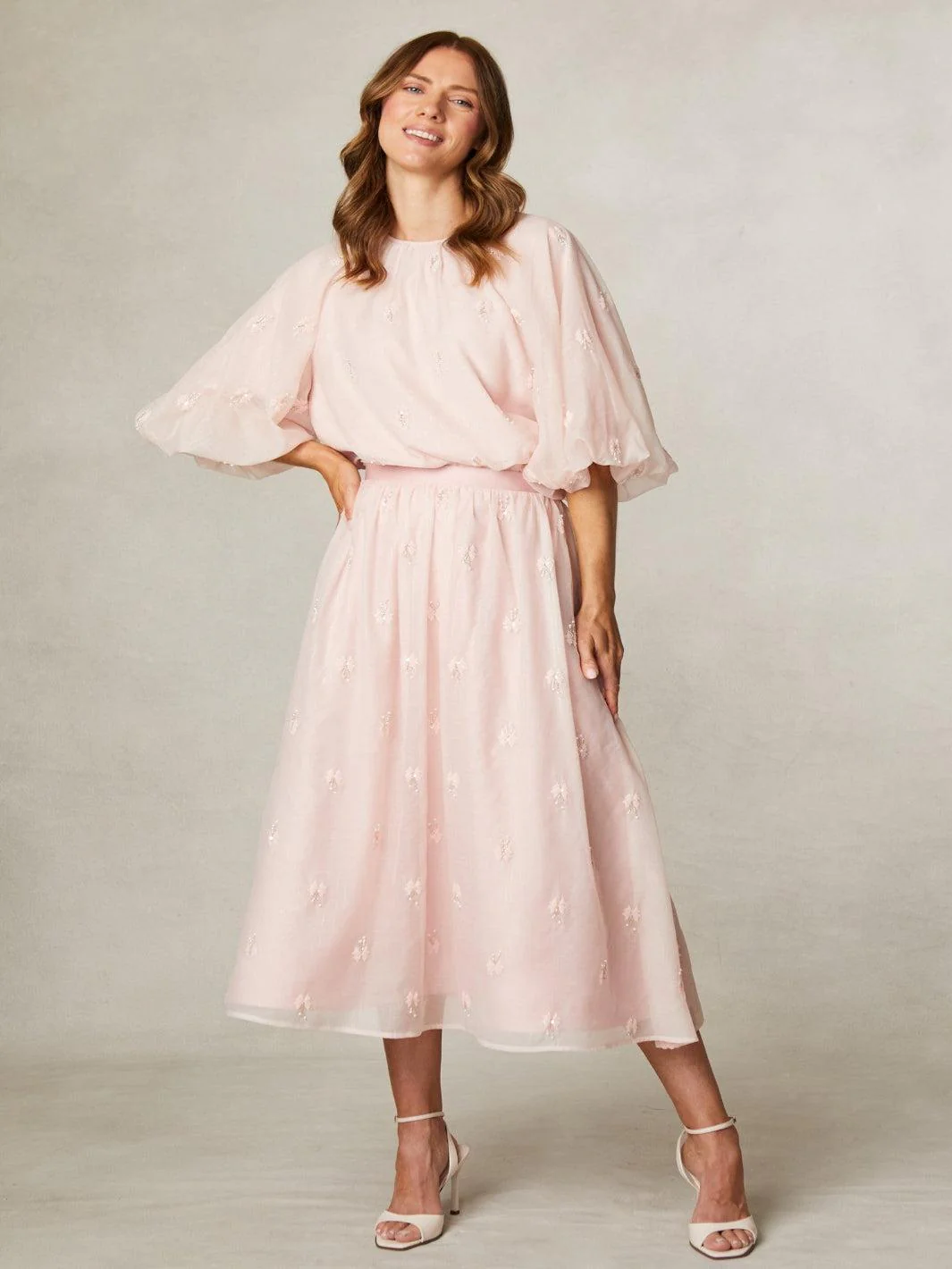 Fee G Mia Organza Skirt In Blush 339B/134