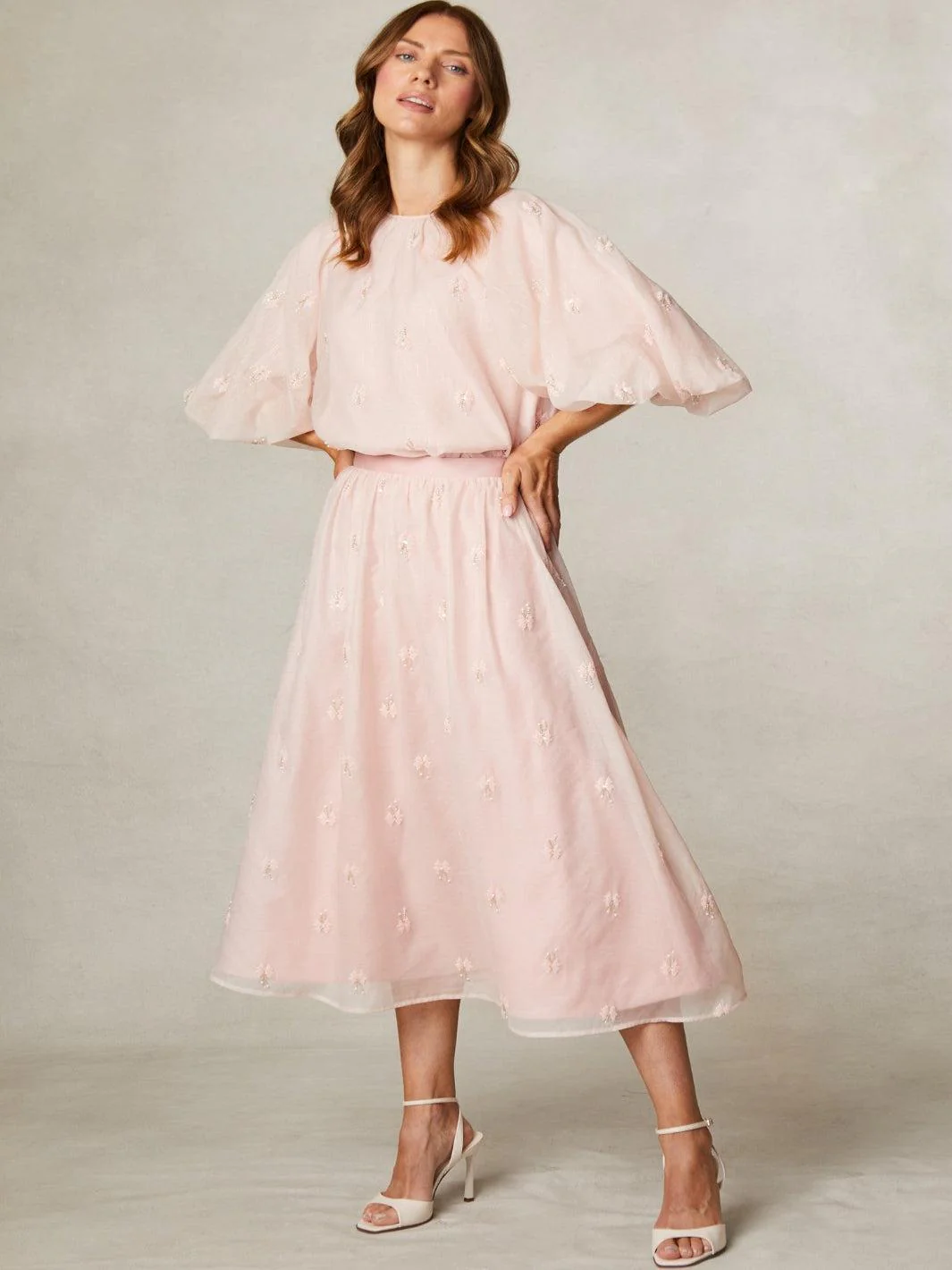 Fee G Mia Organza Skirt In Blush 339B/134 - Image 2