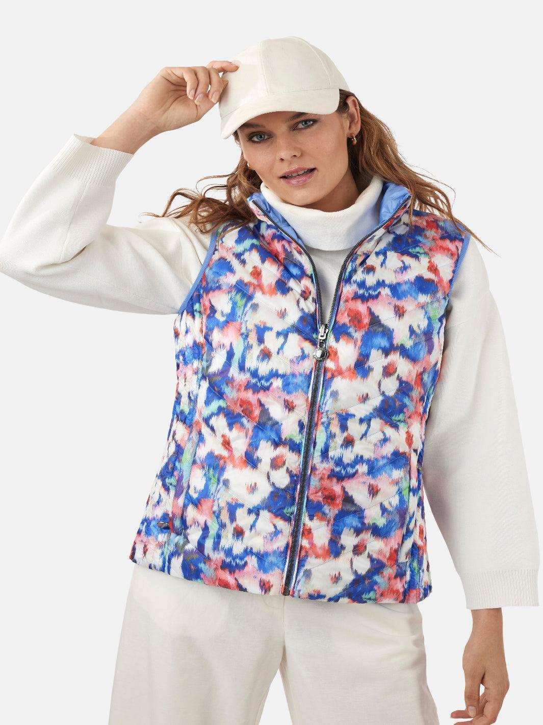 Frandsen Reversible Gilet In Blue Multi Print 425-1265 - Image 2