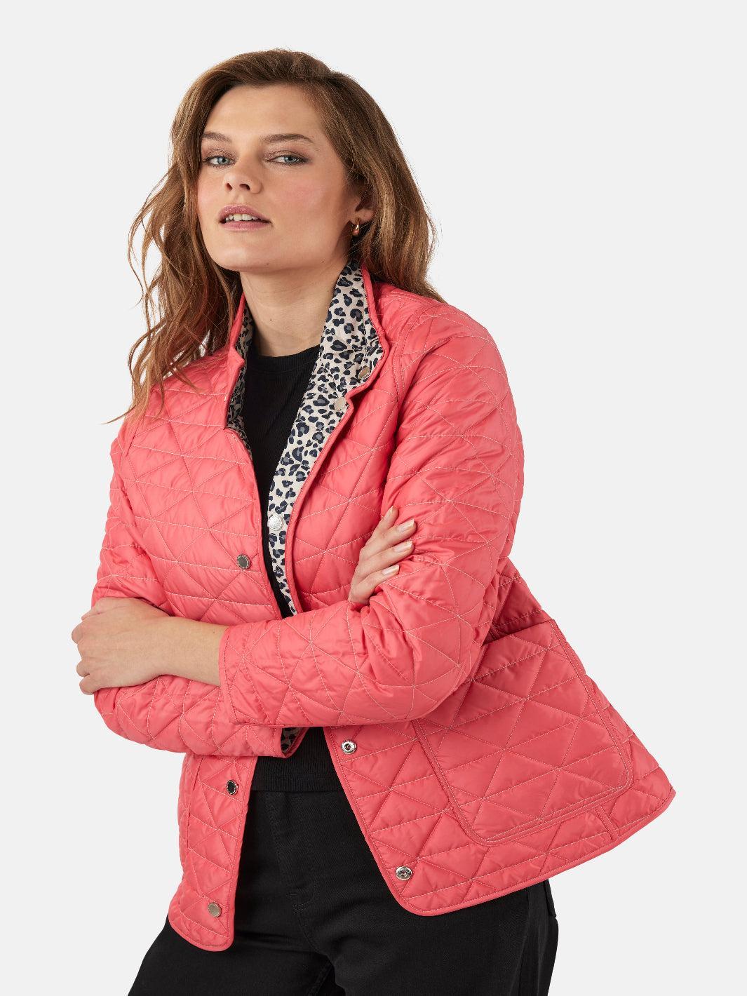 Frandsen Reversible Jacket In Pink Multi Print 430-1233