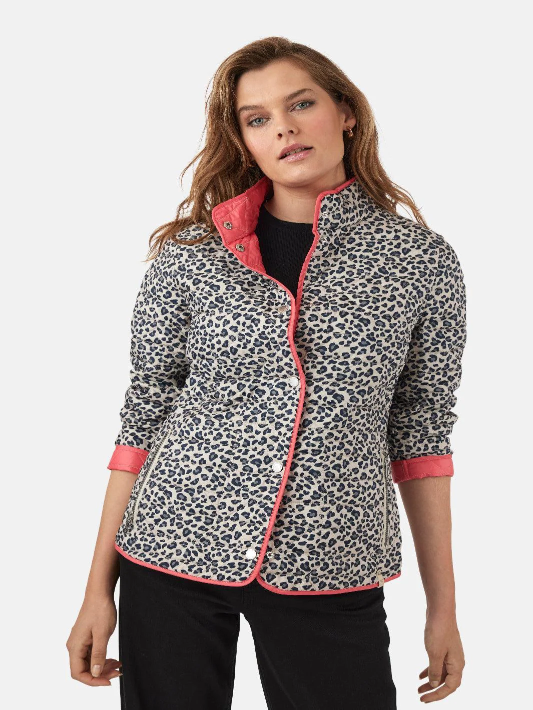 Frandsen Reversible Jacket In Pink Multi Print 430-1233 - Image 2