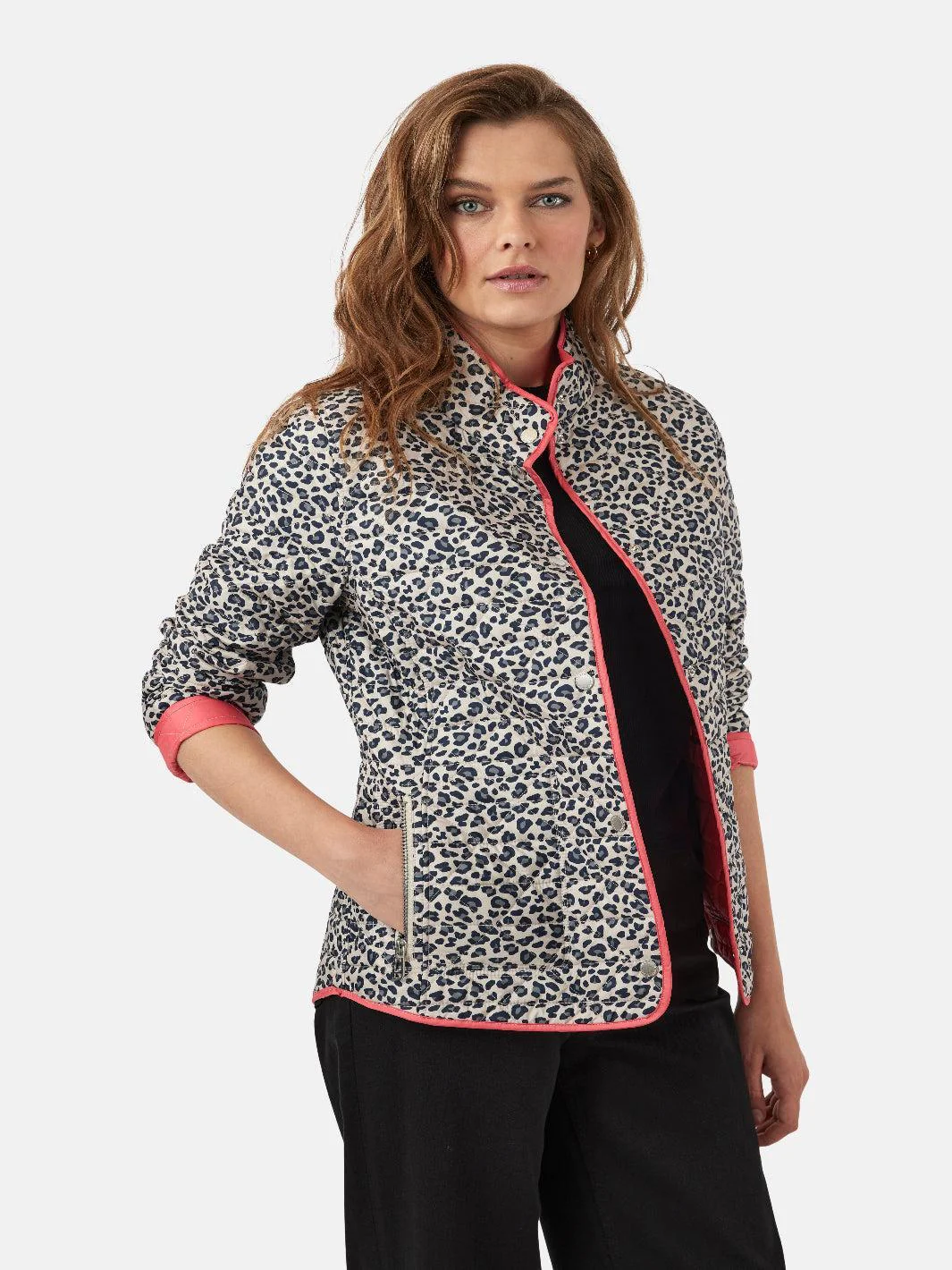 Frandsen Reversible Jacket In Pink Multi Print 430-1233 - Image 3