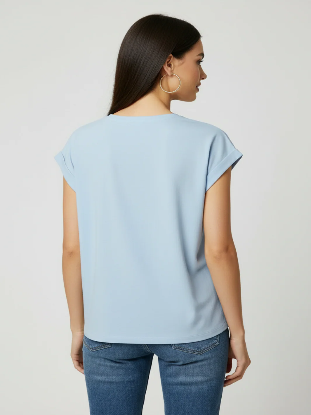 Freequent Basic T-Shirt In Blue 208305 - Image 3