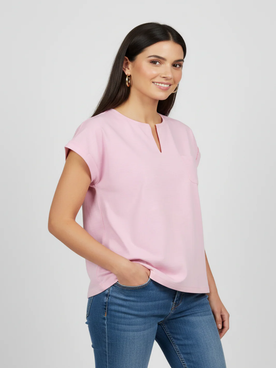 Freequent Basic T-Shirt In Pink 208305