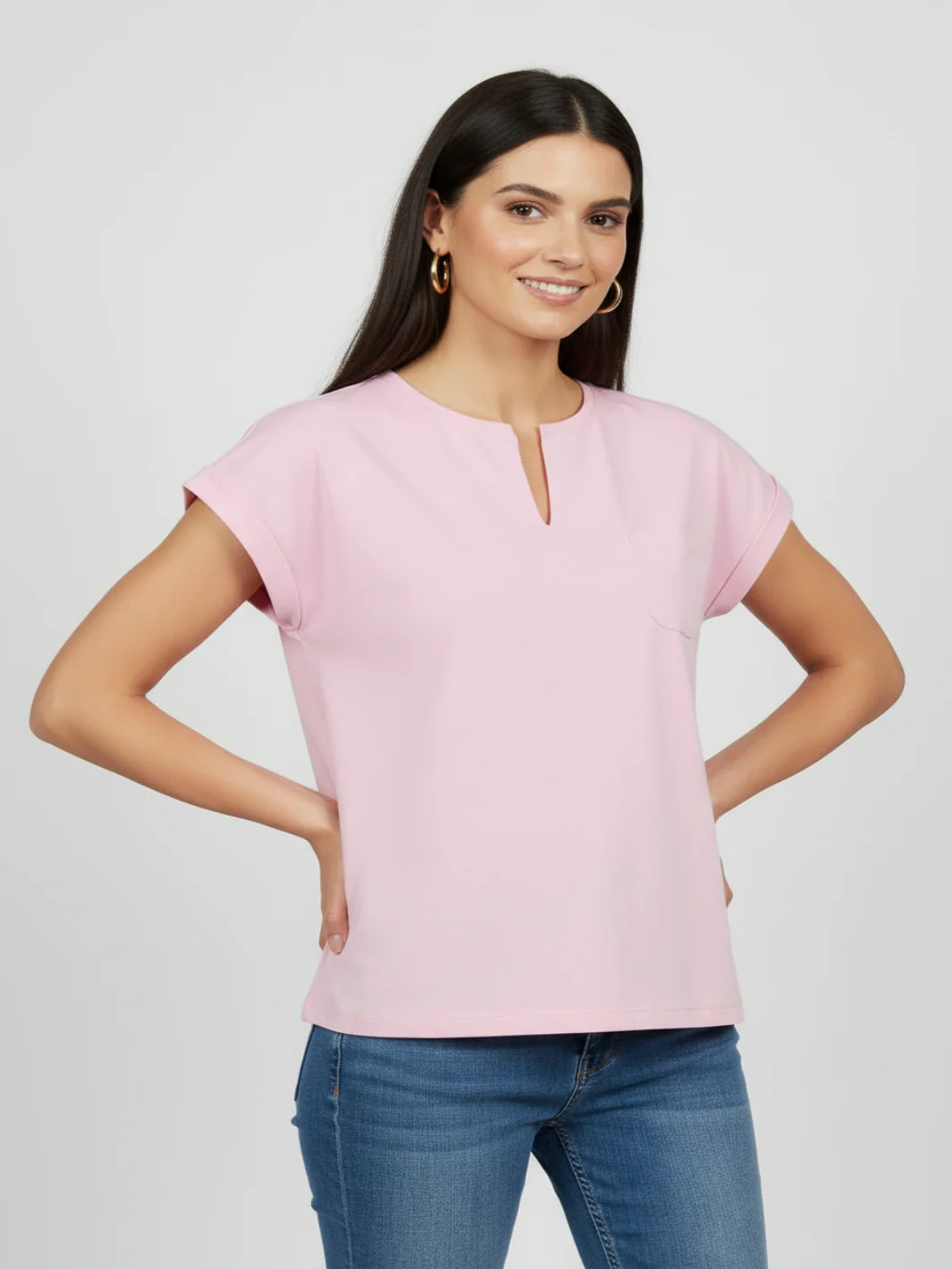 Freequent Basic T-Shirt In Pink 208305 - Image 2