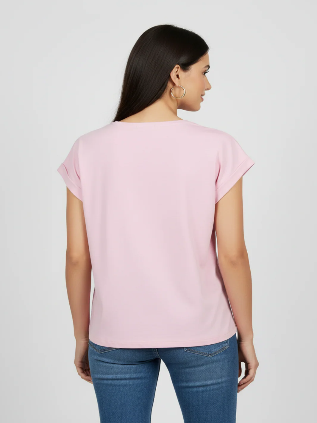 Freequent Basic T-Shirt In Pink 208305 - Image 3