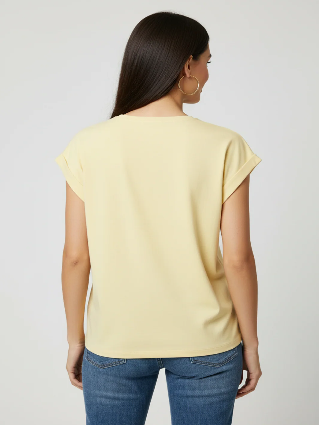 Freequent Basic T-Shirt In Yellow 208305 - Image 3