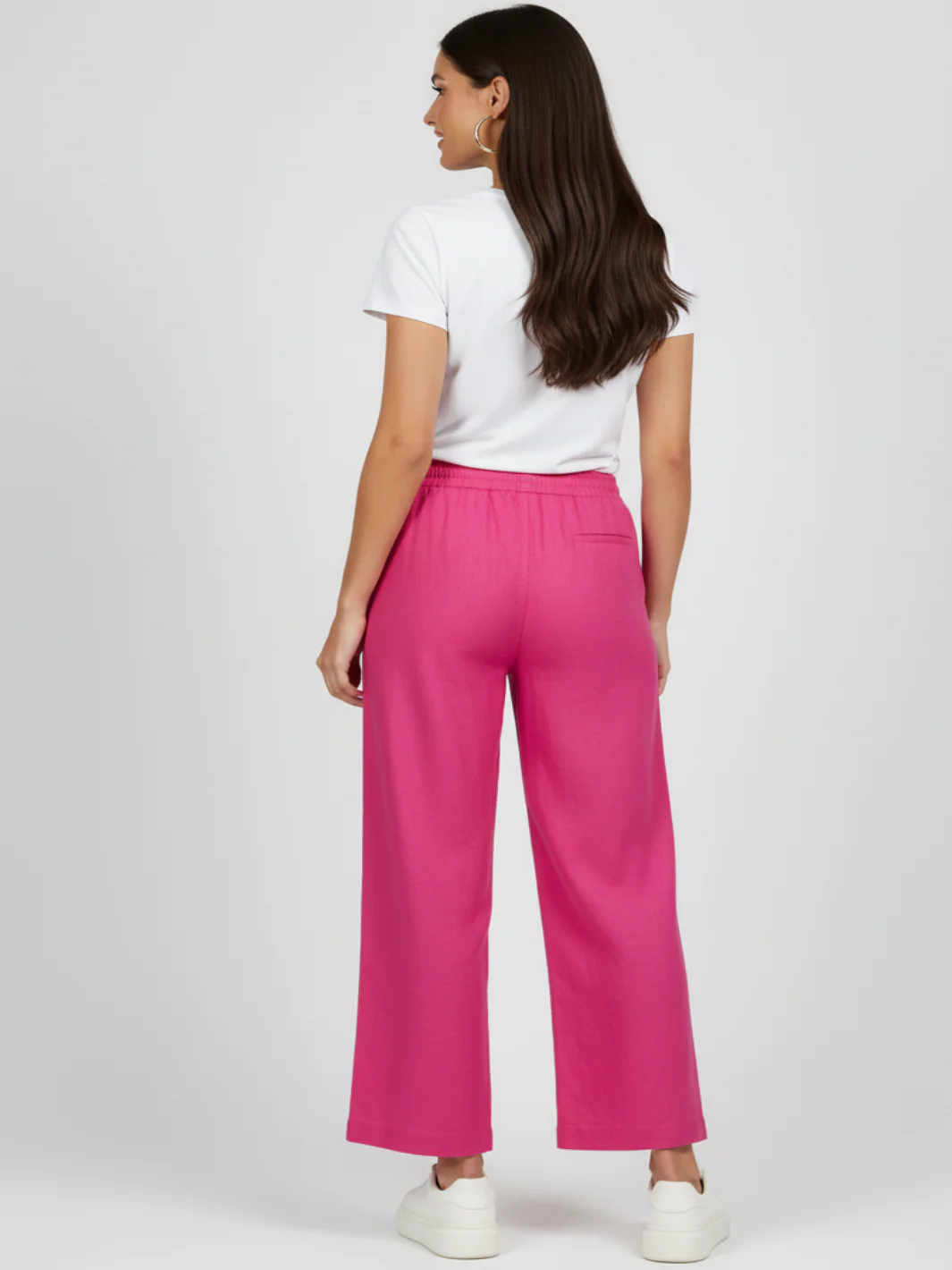 Freequent Linen Trousers In Pink 124620 - Image 5