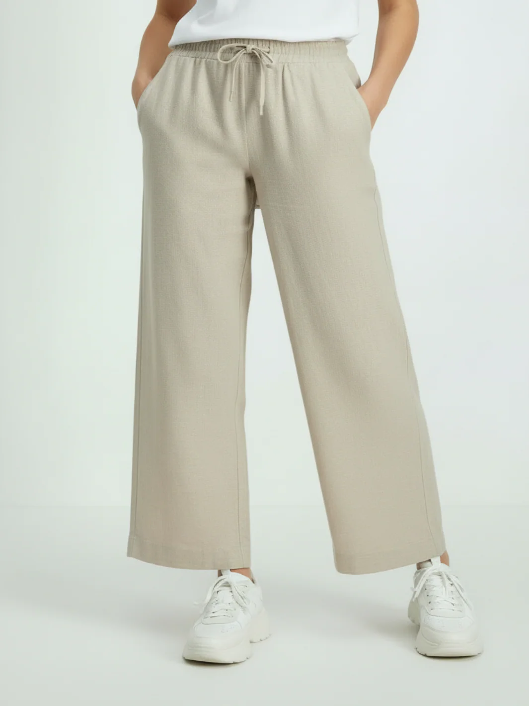 Freequent Linen Trousers In Sand 124620 - Image 3