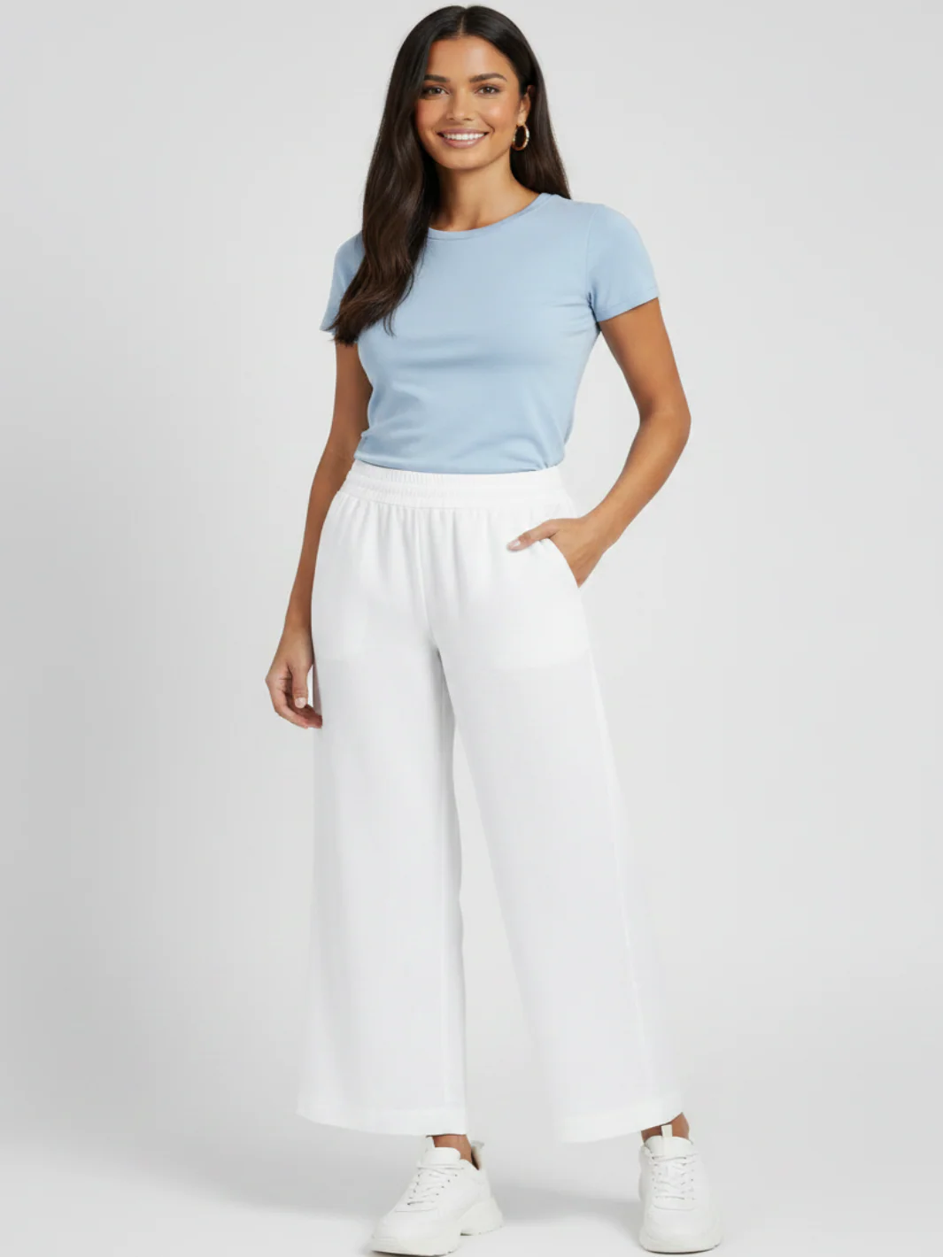 Freequent Linen Trousers In White 124620