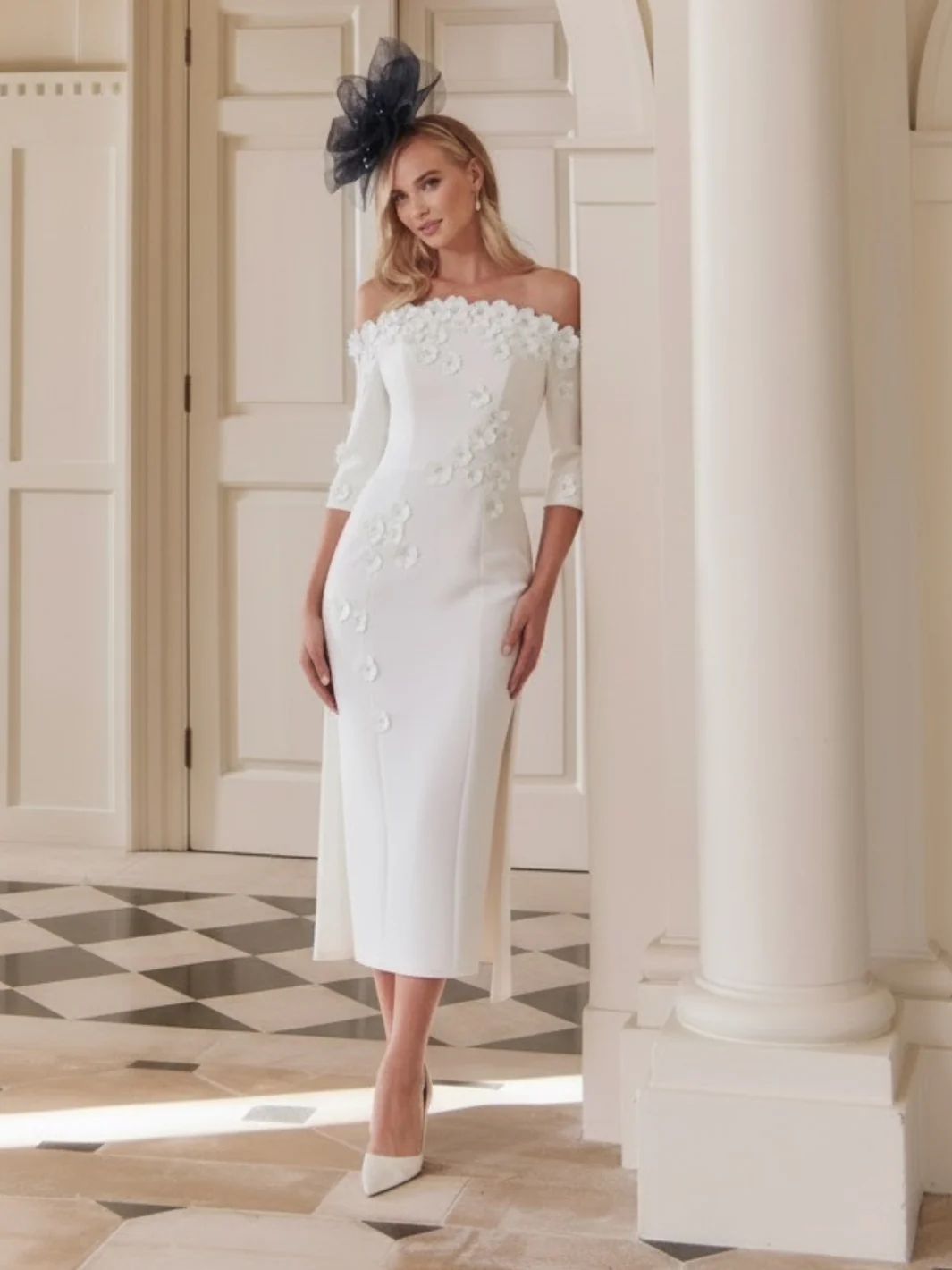 John Charles Dress 29318 In Ivory