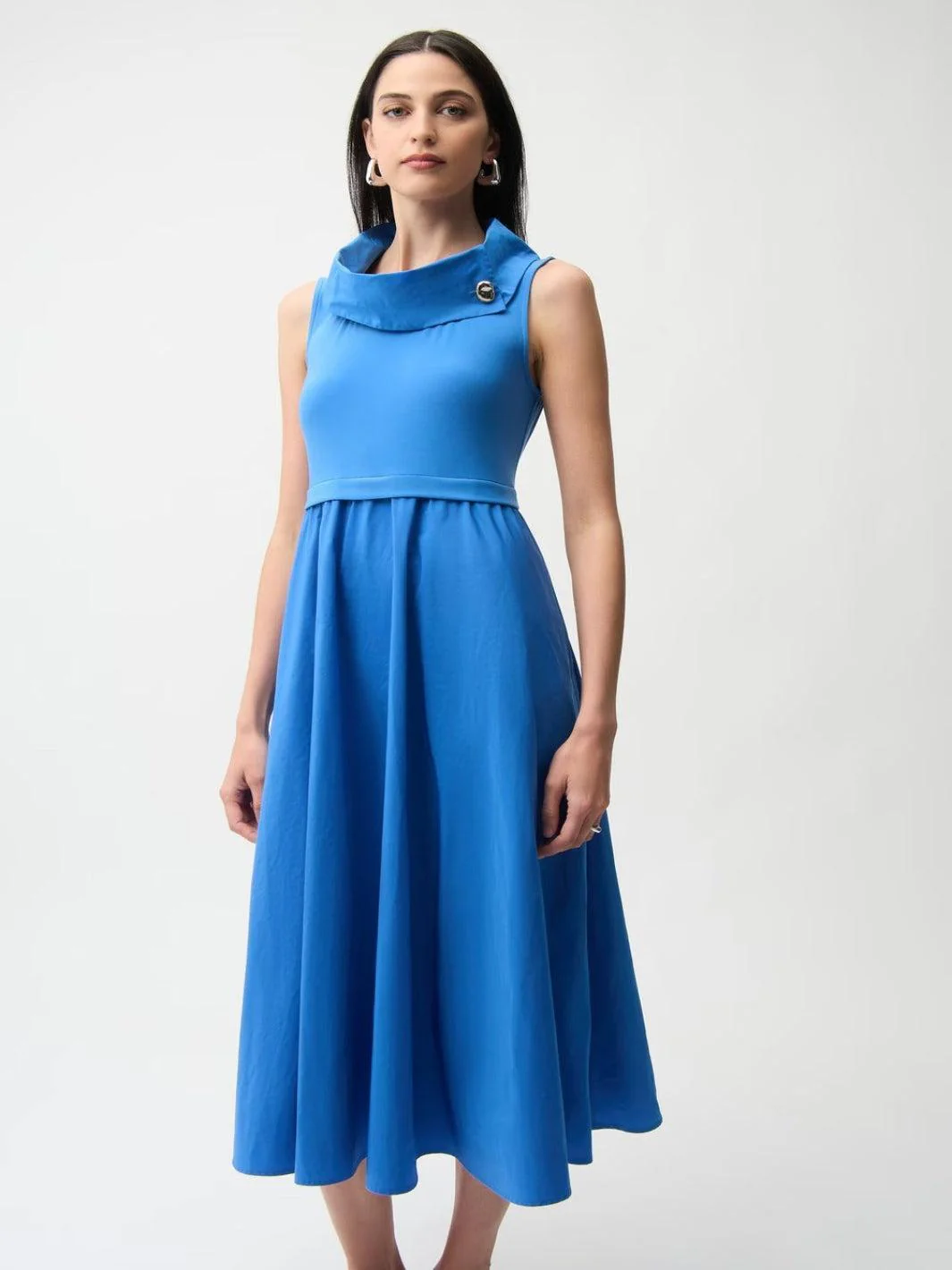 Joseph Ribkoff A-line Midi Dress In Harbor Blue 261274 - Image 2