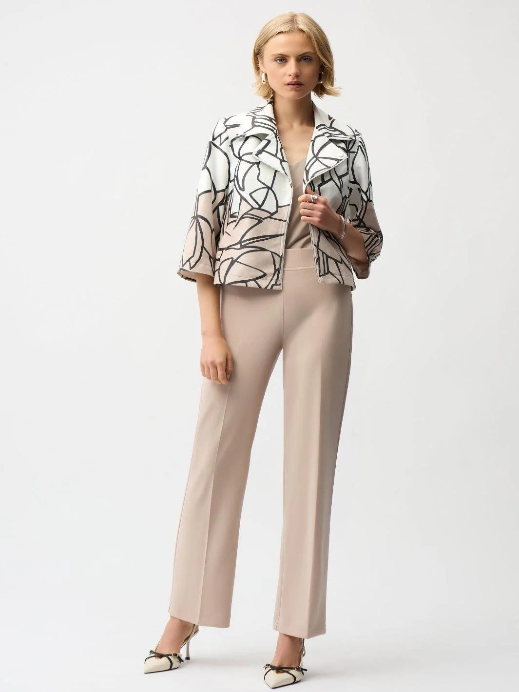 Joseph Ribkoff Abstract Jacket In Vanilla/Multi 261908 - Image 2
