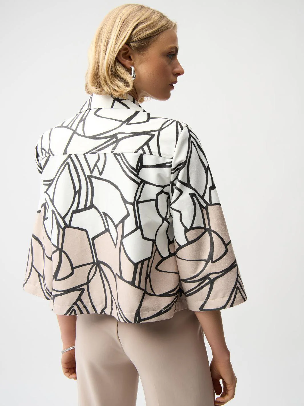 Joseph Ribkoff Abstract Jacket In Vanilla/Multi 261908 - Image 4