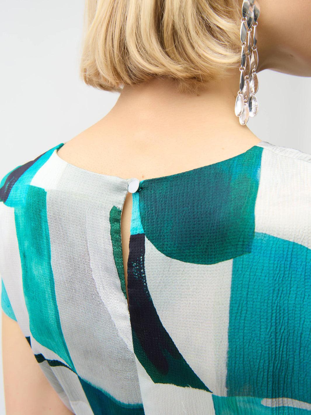 Joseph Ribkoff Abstract Midi Dress In Green/Multi 261251 - Image 5