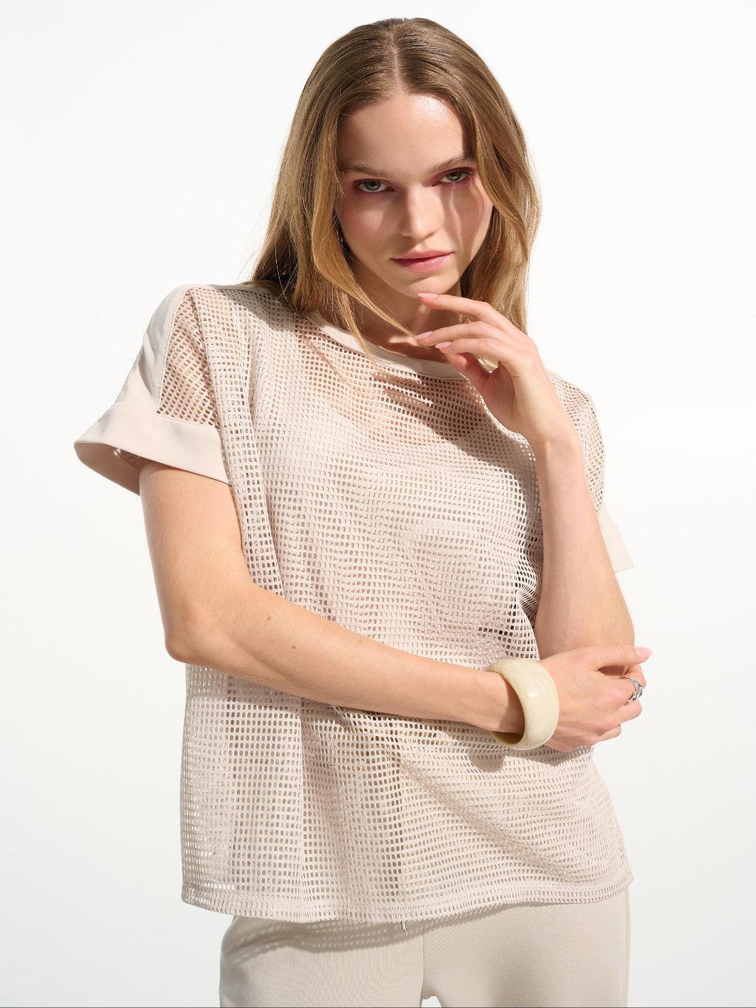 Joseph Ribkoff Casual Crew Neck Top In Moonstone 261642