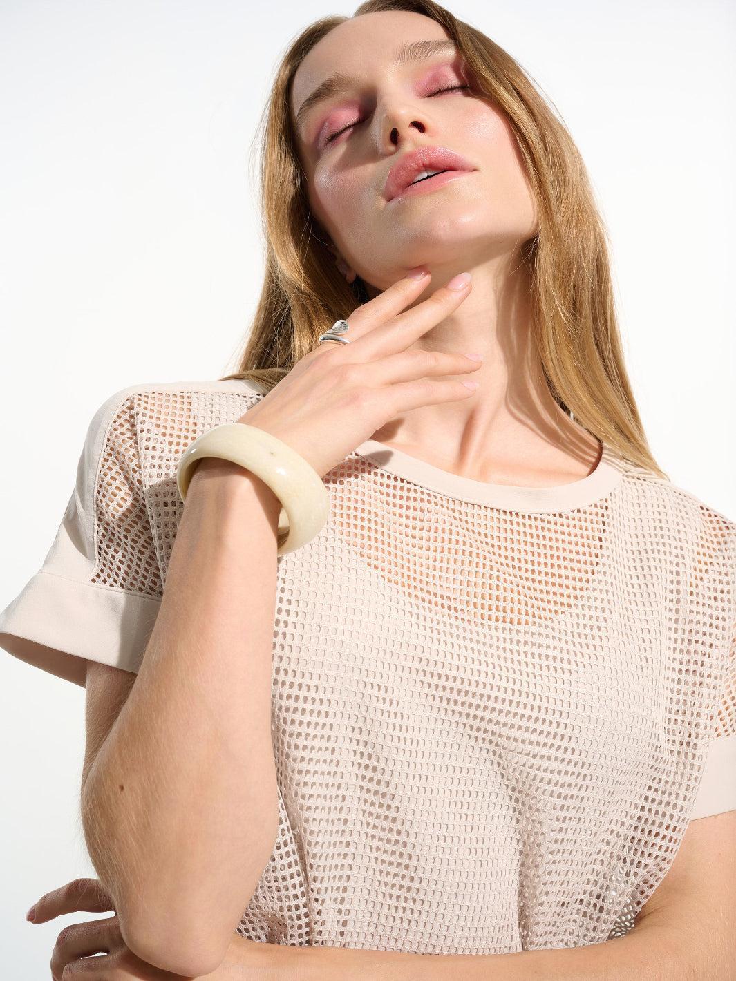 Joseph Ribkoff Casual Crew Neck Top In Moonstone 261642 - Image 3