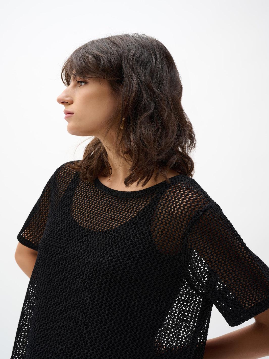 Joseph Ribkoff Casual Fringe Top In Black 262928 - Image 3