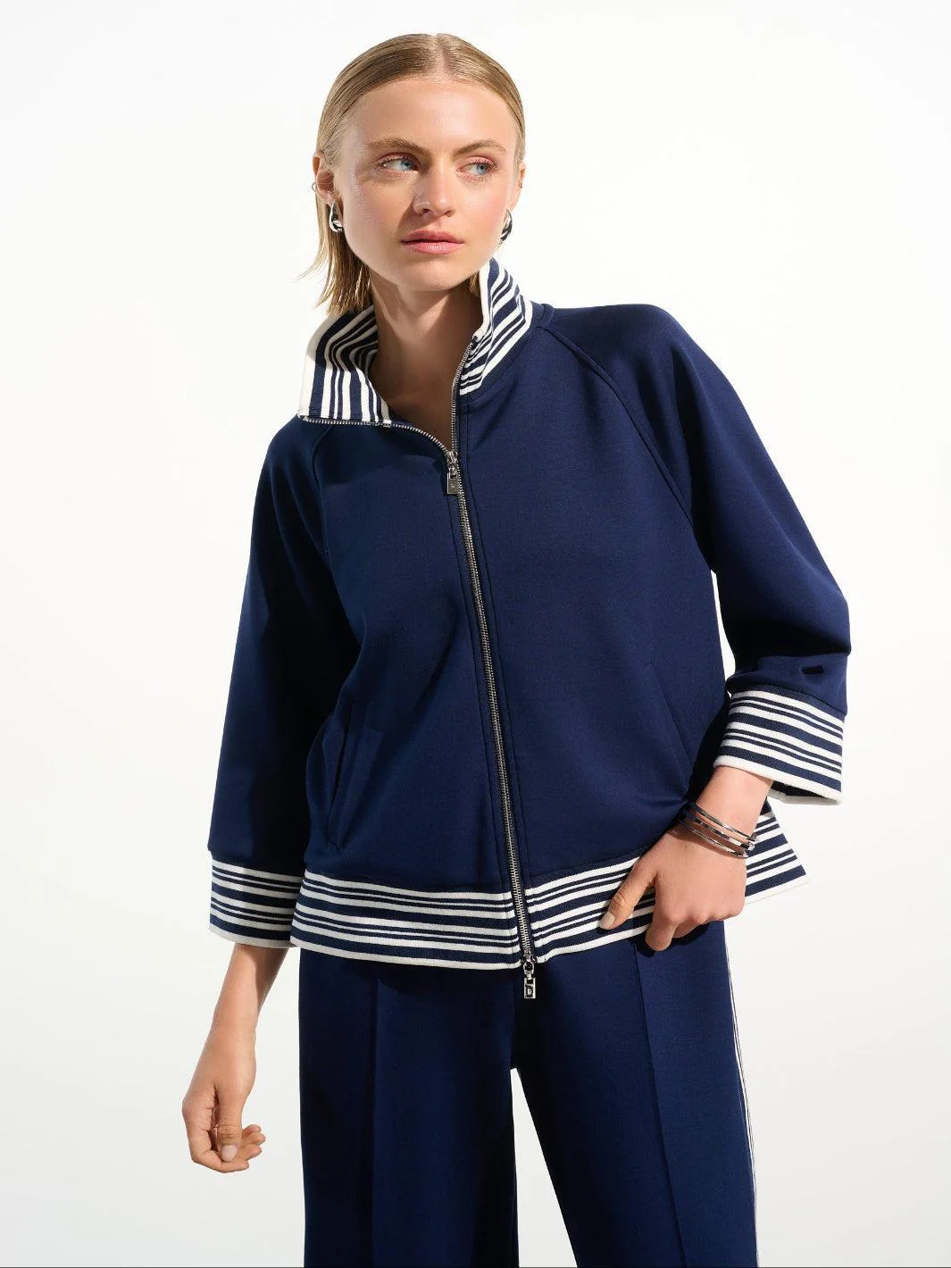 Joseph Ribkoff Casual Jacket In Indigo/Vanilla 261617 - Image 2