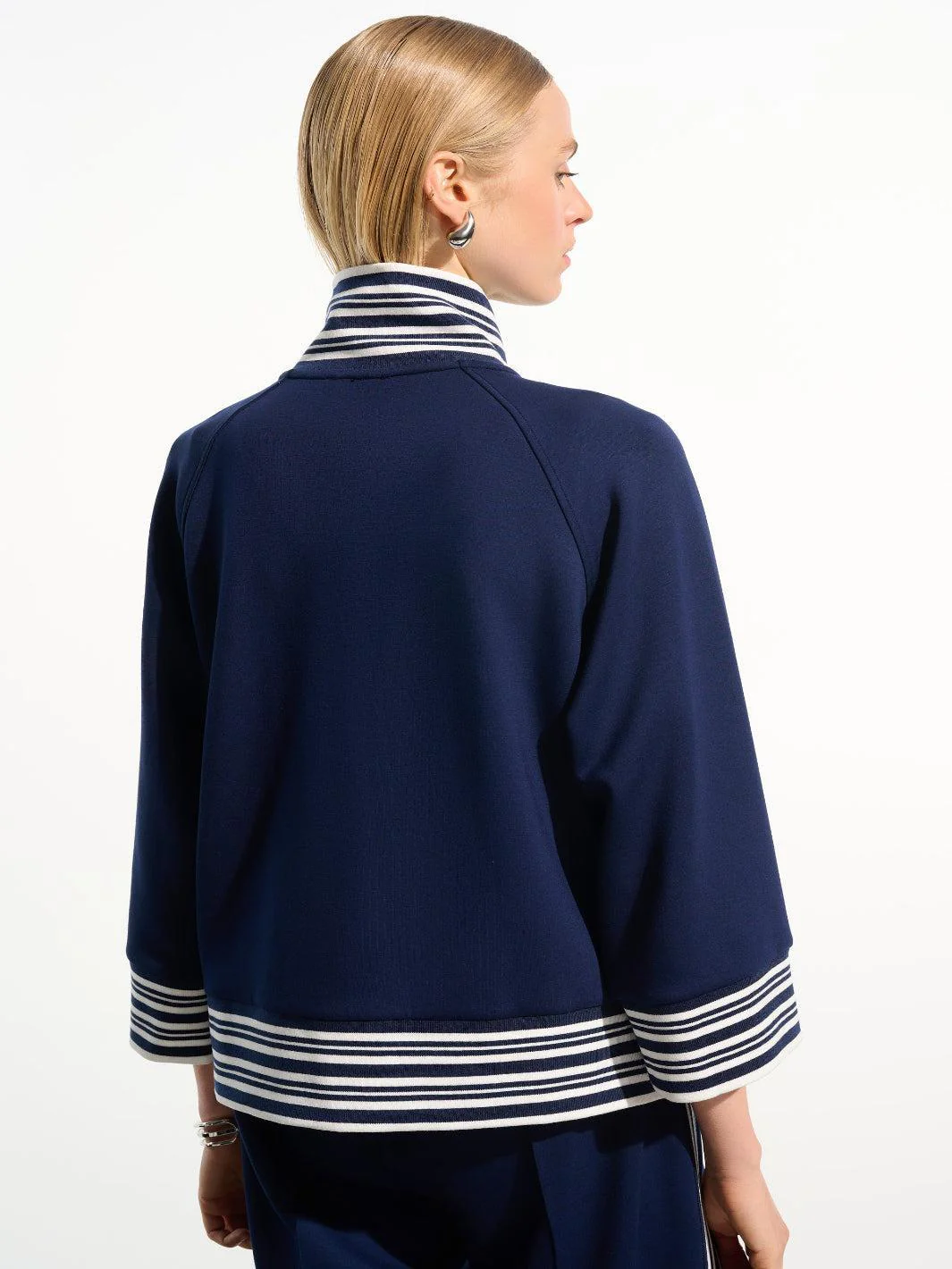 Joseph Ribkoff Casual Jacket In Indigo/Vanilla 261617 - Image 5