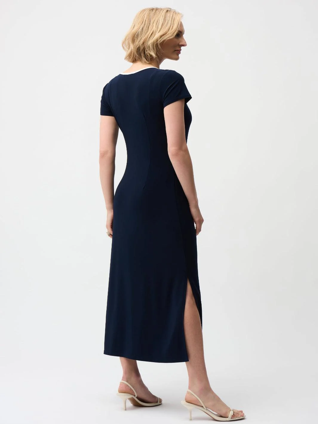 Joseph Ribkoff Casual Midi Dress In Midnight Blue/Vanilla 261067 - Image 3