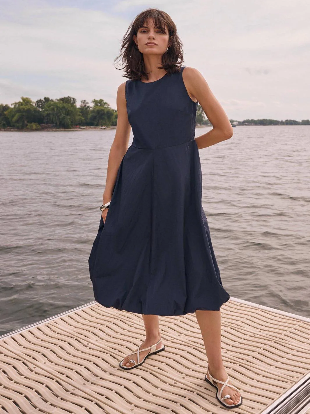 Joseph Ribkoff Casual Sleeveless Midi Dress In Midnight Blue 262115