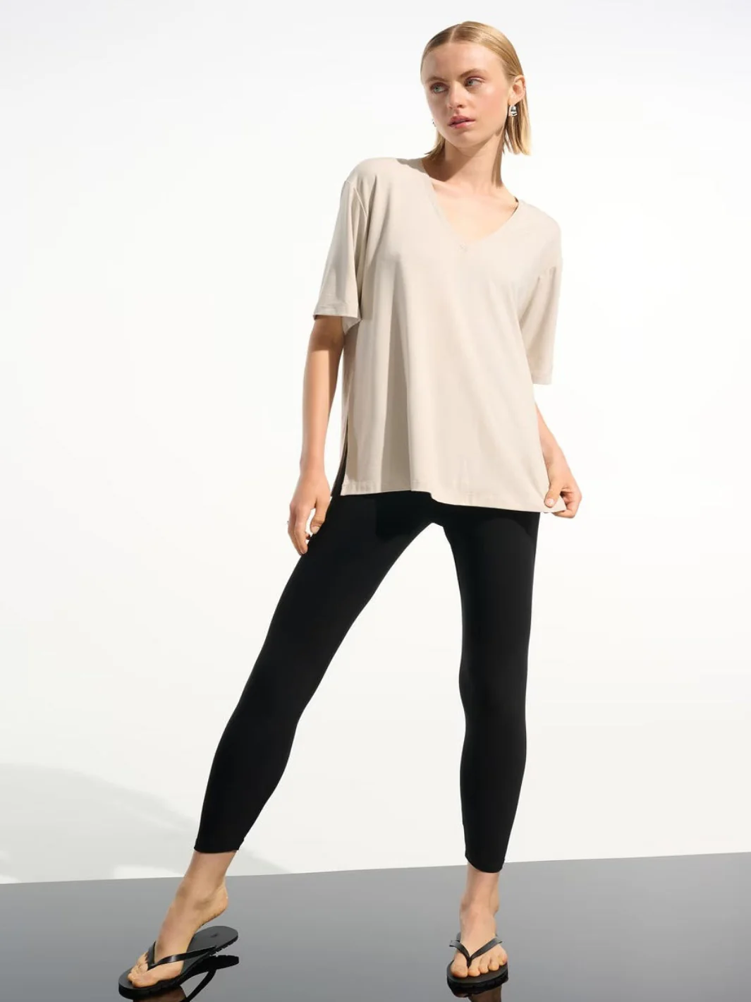 Joseph Ribkoff Casual V-neck Top In Moonstone 261600 - Image 2