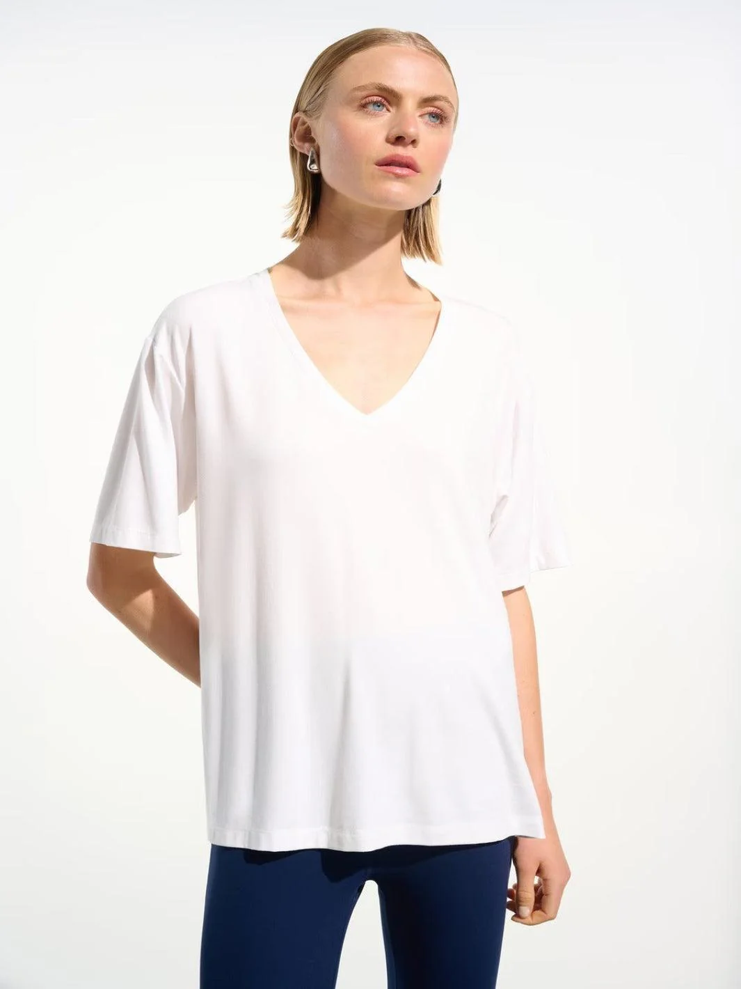 Joseph Ribkoff Casual V-neck Top In Vanilla 261600