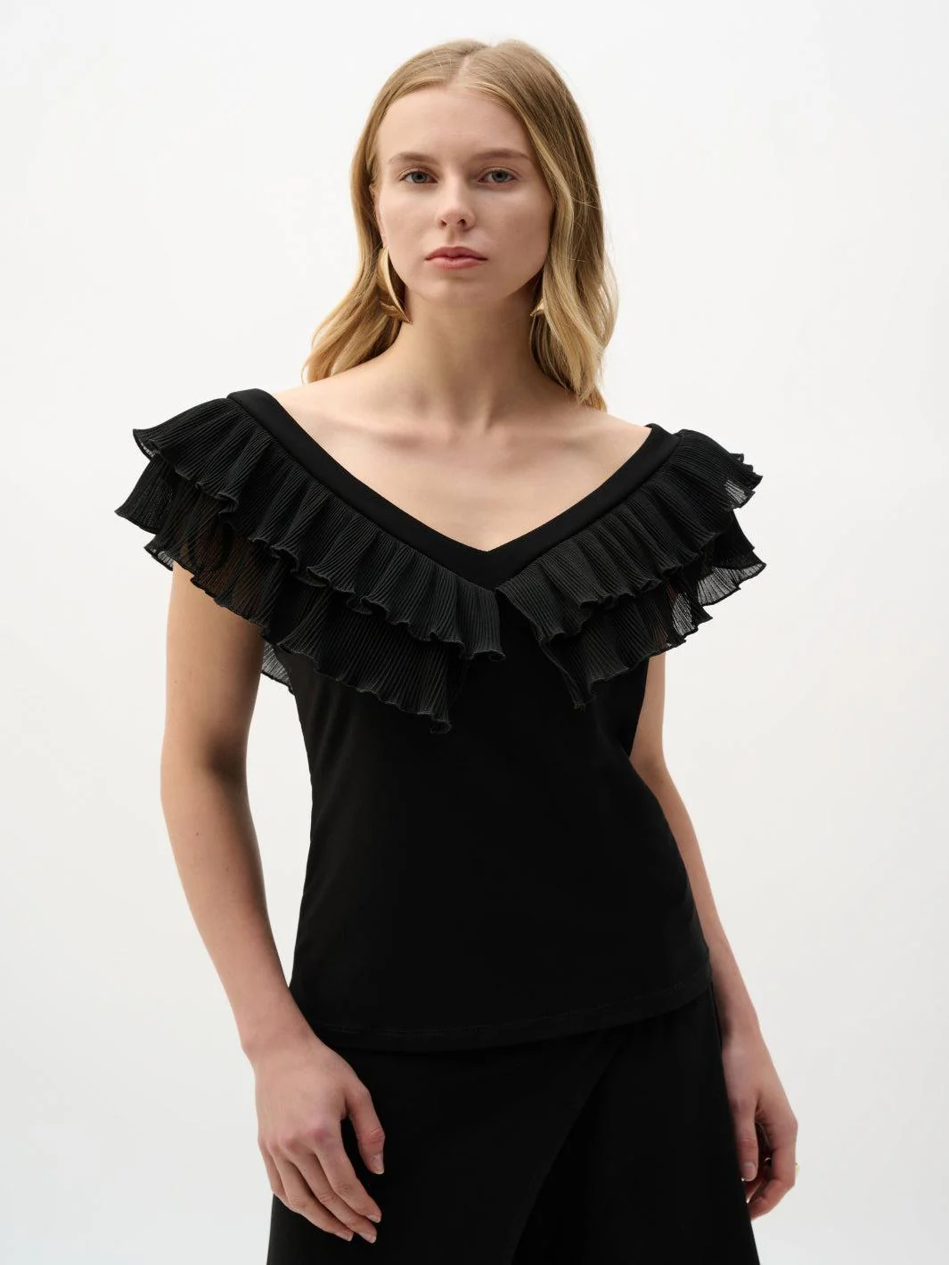 Joseph Ribkoff Chic V Neck Top In Black 262089