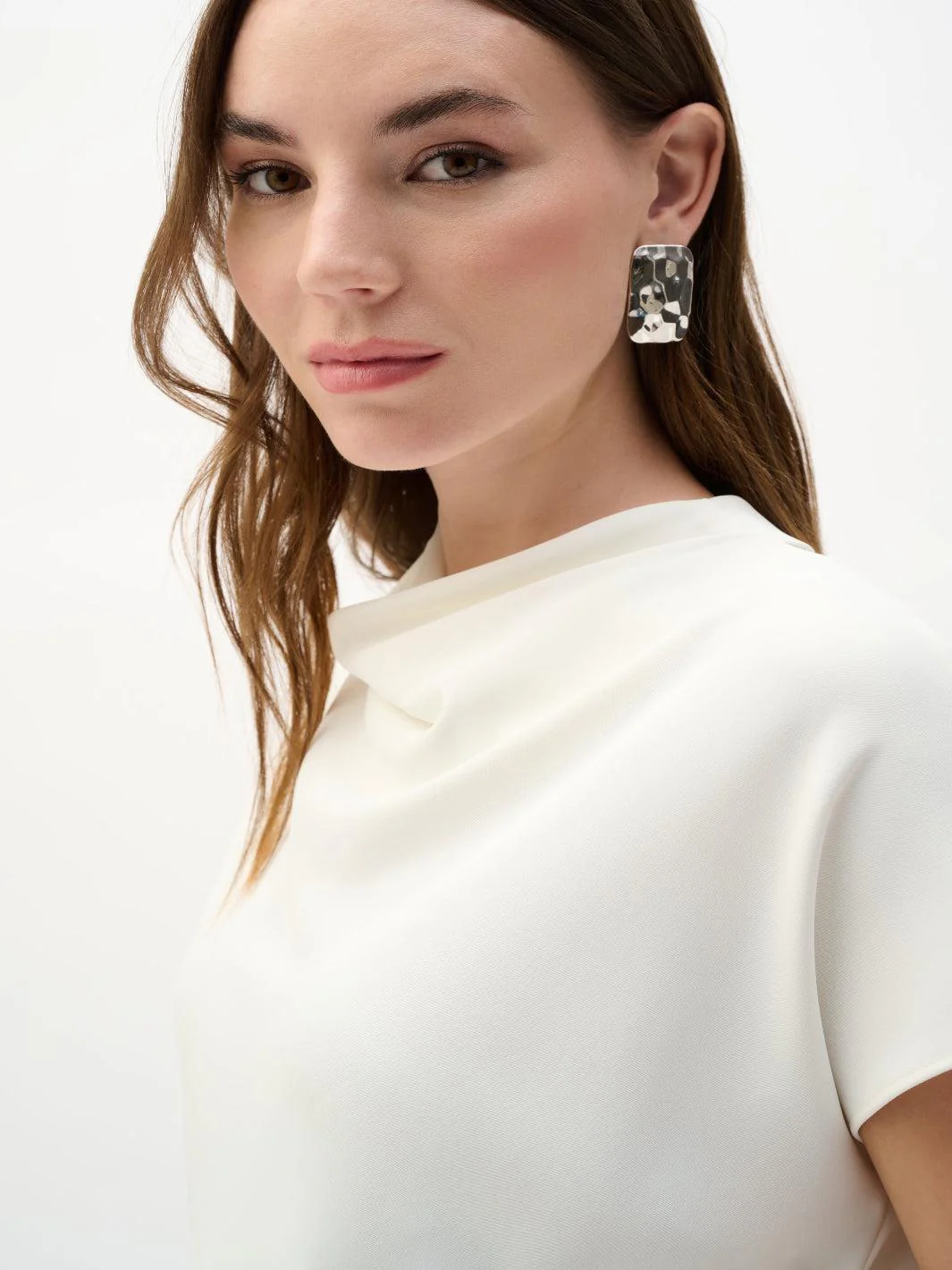 Joseph Ribkoff Cowl Neck Top In Off White 262025 - Image 3