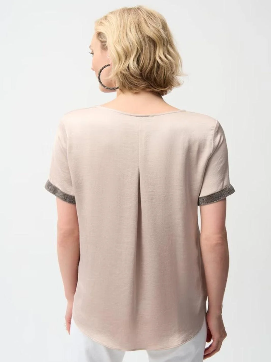 Joseph Ribkoff Crew Neck Top In Beige 261116 - Image 4
