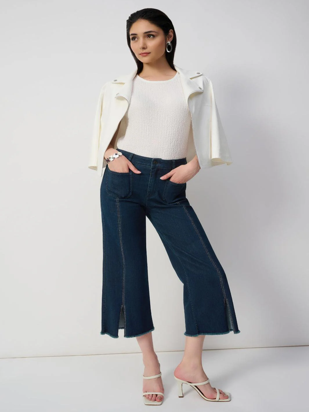 Joseph Ribkoff Cropped Jeans In Dark Denim 241903F25 - Image 2