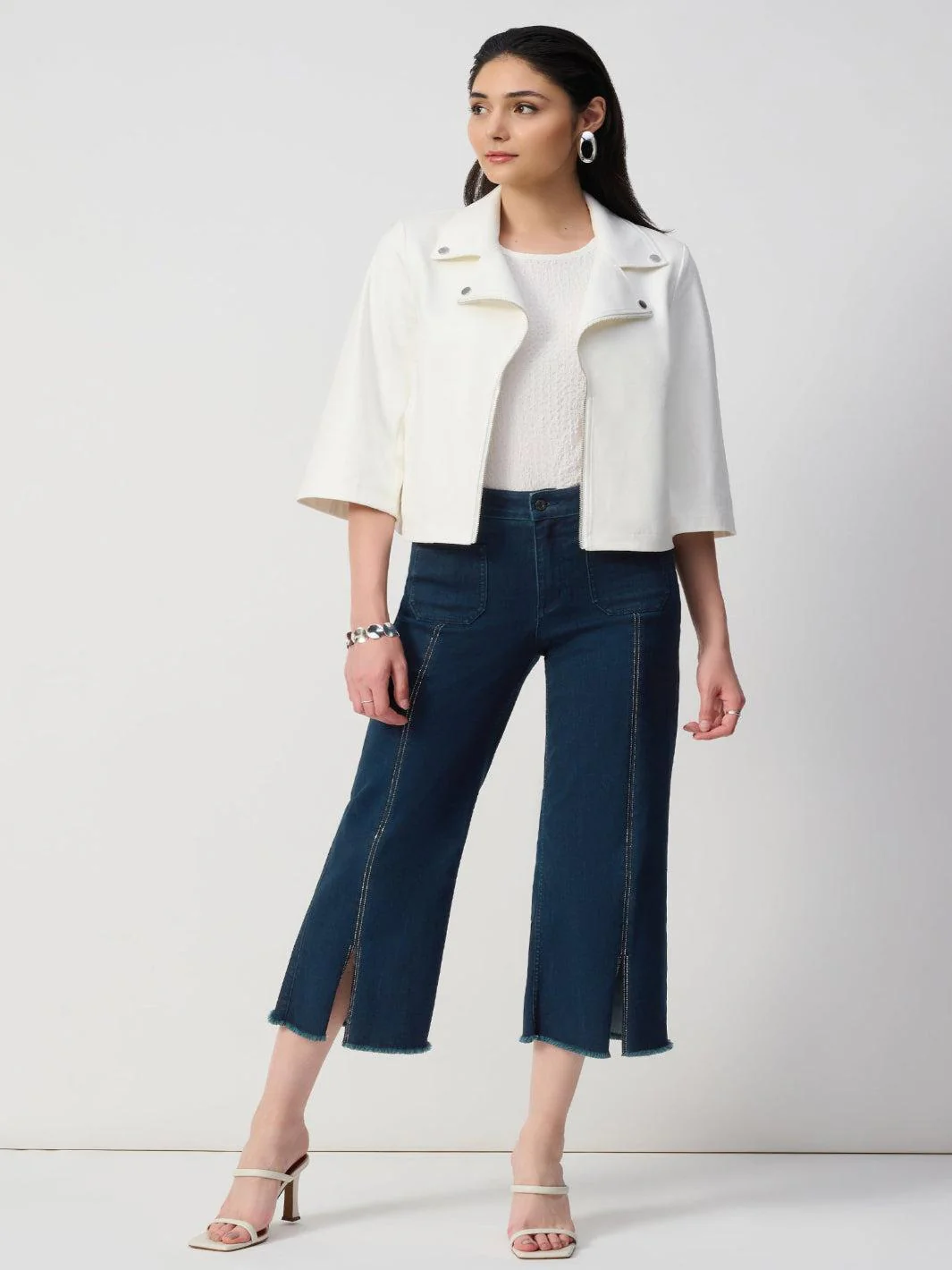 Joseph Ribkoff Cropped Jeans In Dark Denim 241903F25 - Image 6