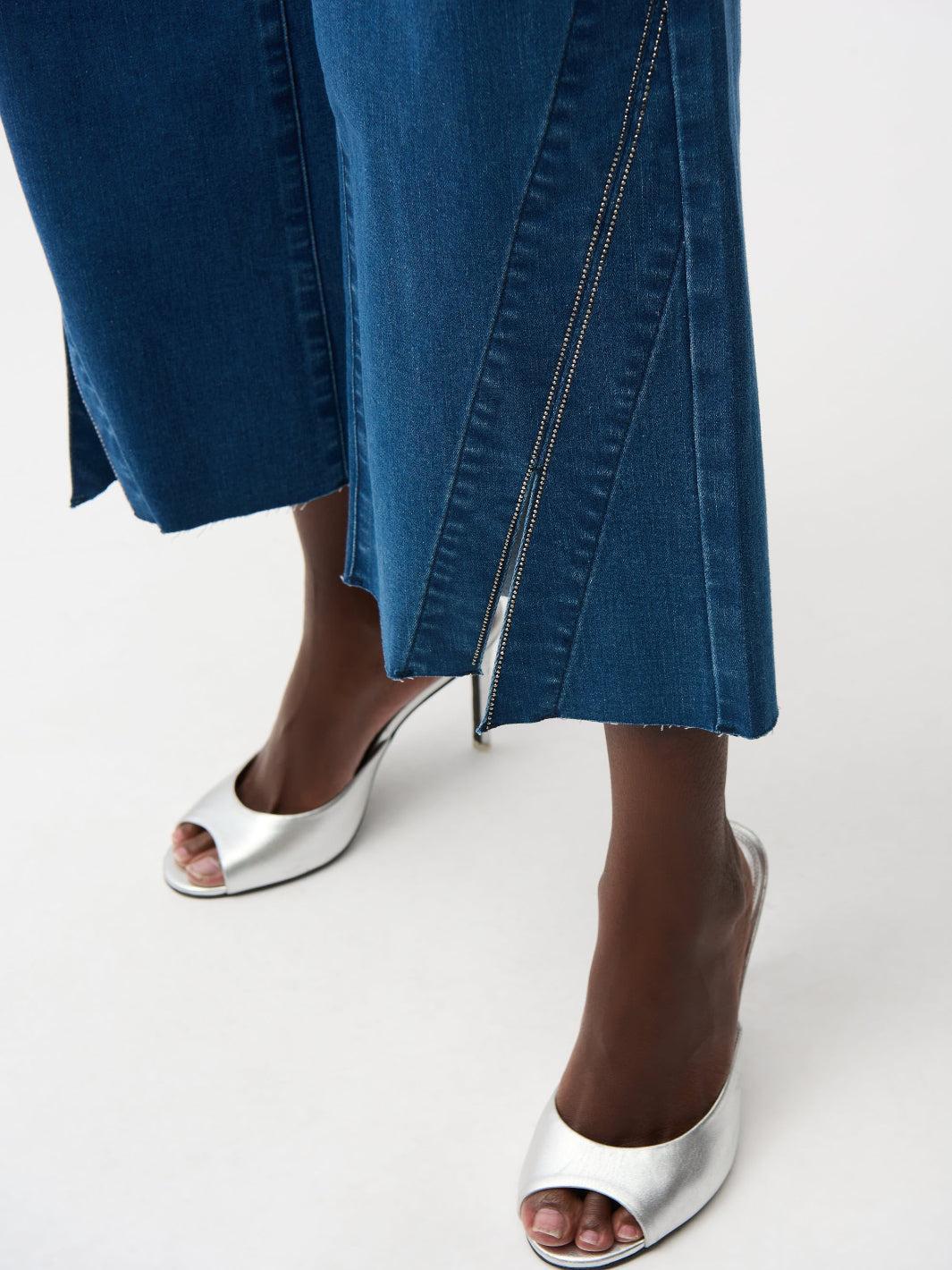 Joseph Ribkoff Cropped Jeans In Denim Blue 261957 - Image 3