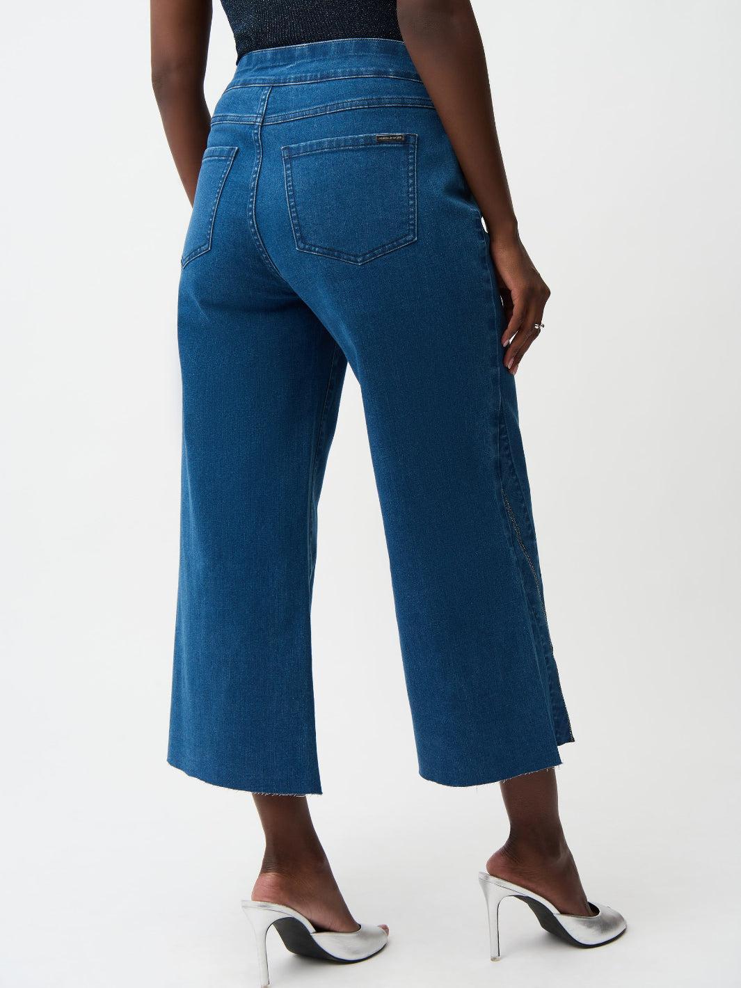 Joseph Ribkoff Cropped Jeans In Denim Blue 261957 - Image 4