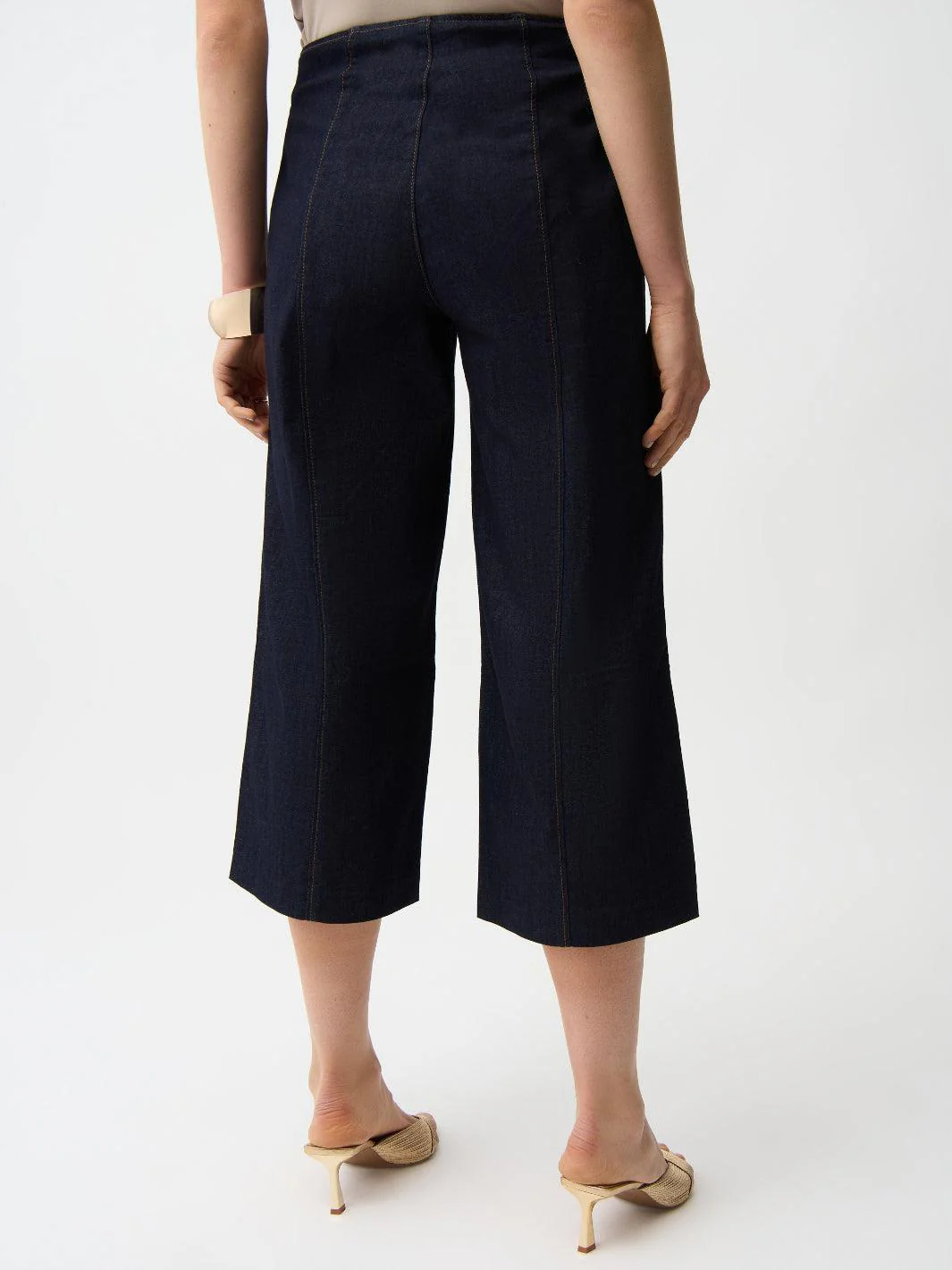 Joseph Ribkoff Cropped Wide-leg Trousers In Dark Denim 261955 - Image 4