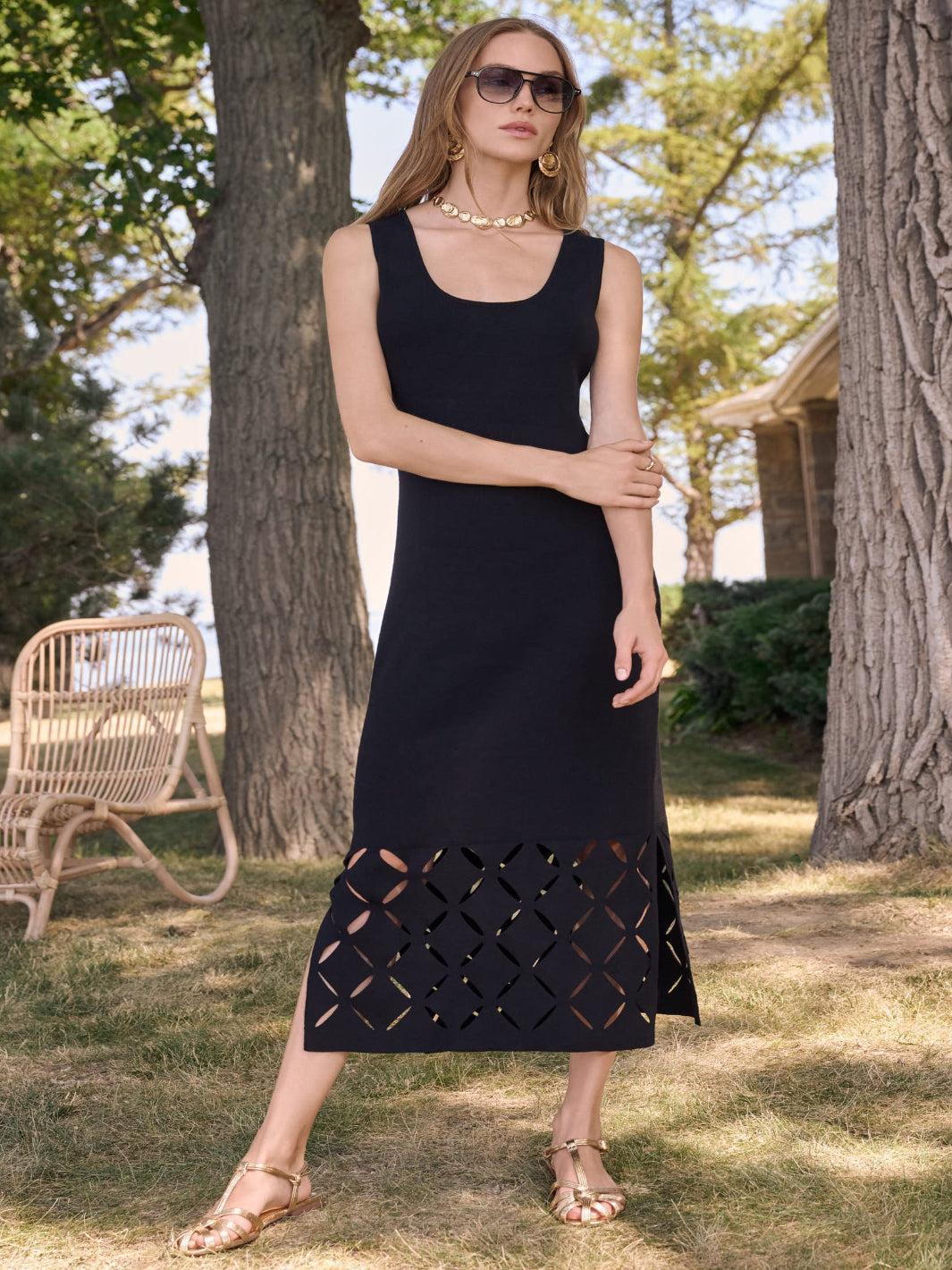 Joseph Ribkoff Cut-out Midi Dress In Black 262930