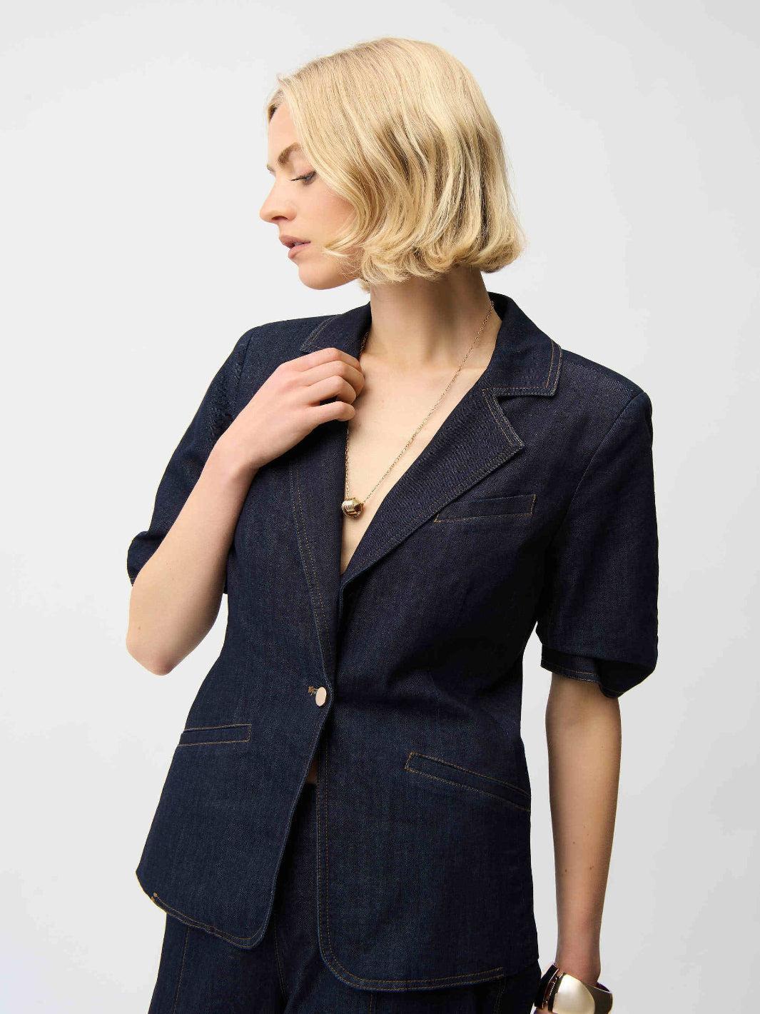 Joseph Ribkoff Denim Blazer In Dark Denim 261968