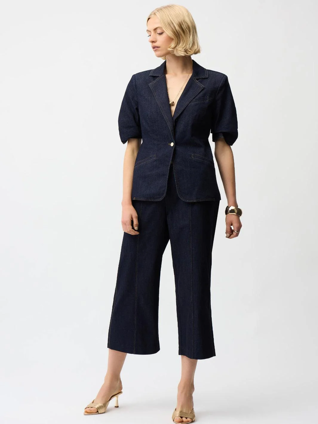 Joseph Ribkoff Denim Blazer In Dark Denim 261968 - Image 2